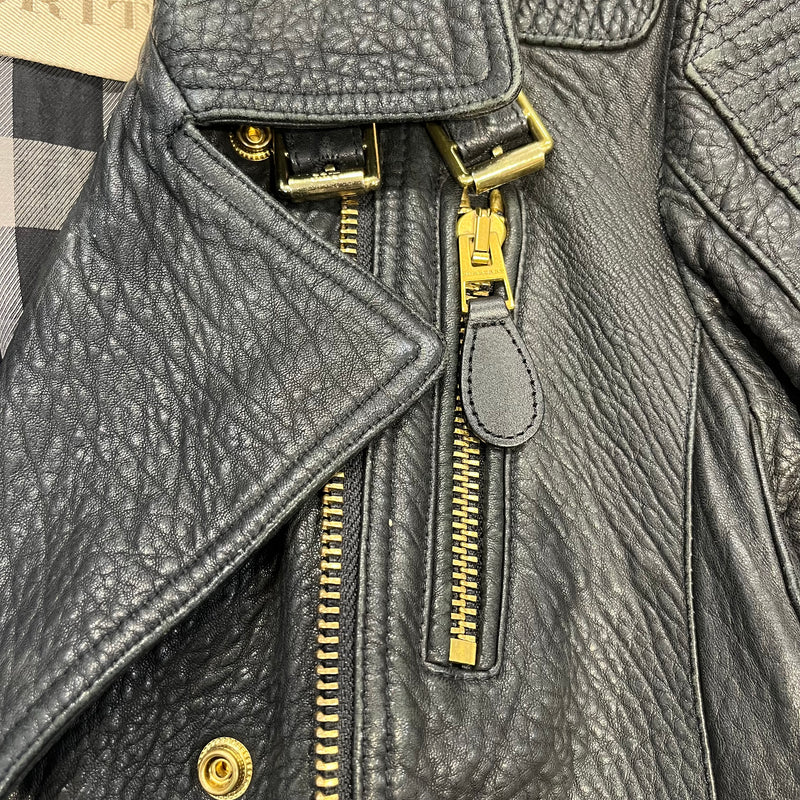 BURBERRY BRIT/Leather Jkt/4/Leather/BLK/3888812 VINTAGE BIKER JKT