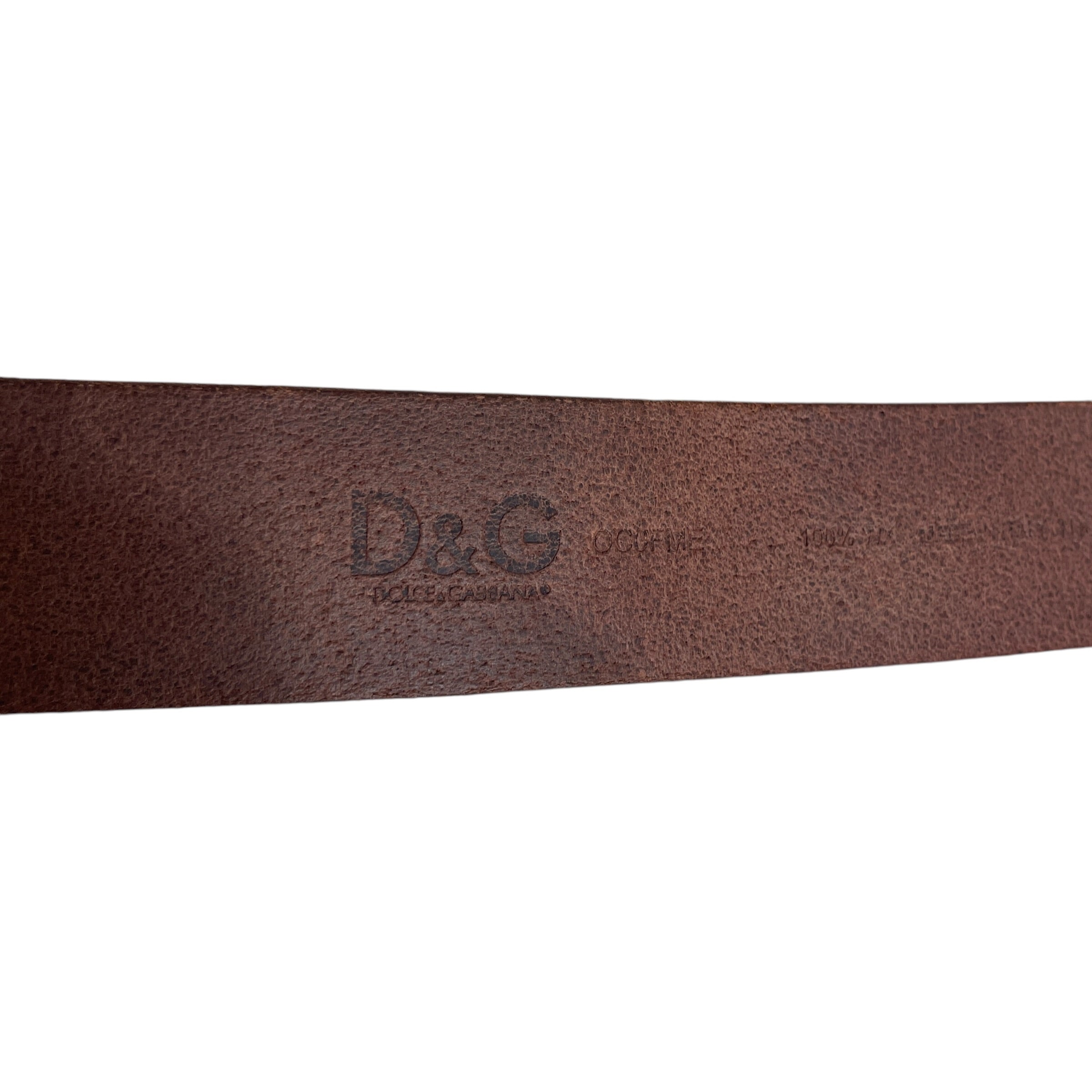DOLCE&GABBANA/Belt/Stripe/Leather/BRW/M's/BRASS RECTANGLE BUCKLE view 4