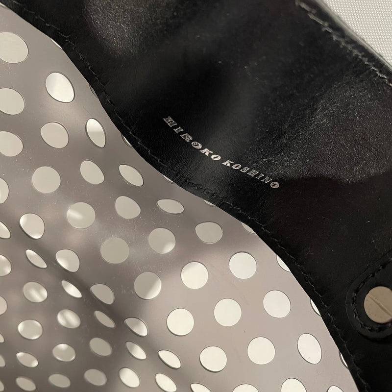 HIROKO KOSHINO/Hand Bag/Leather/BLK/HOLES