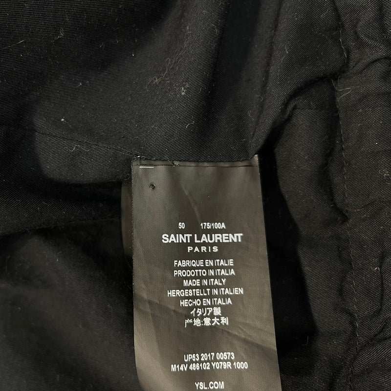 SAINT LAURENT/Coat/50/Cotton/BLK/BARN JACKET REMOVABLE HOOD