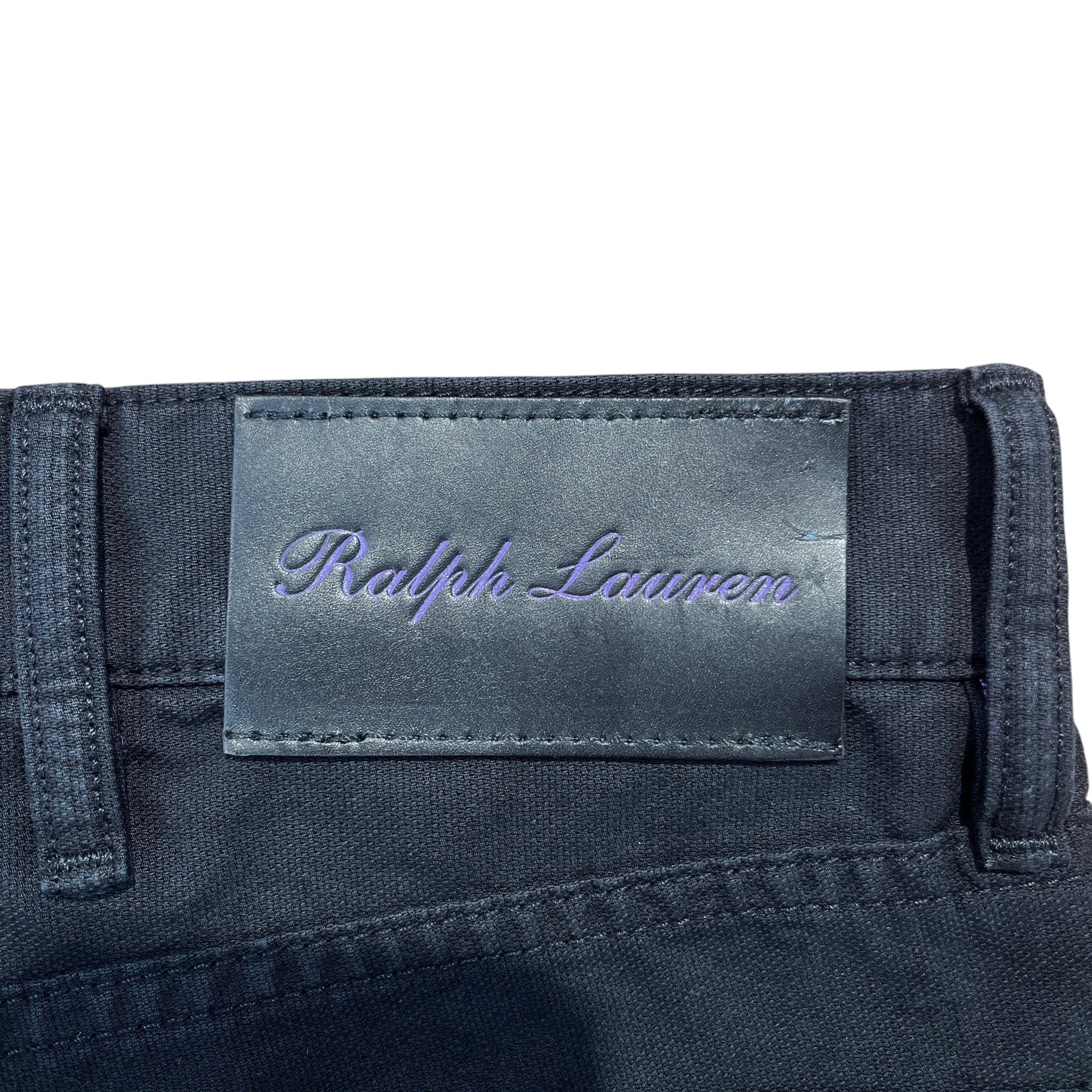 RALPH LAUREN PURPLE LABEL/Straight Pants/38/Cotton/BLK/black back tab view 3