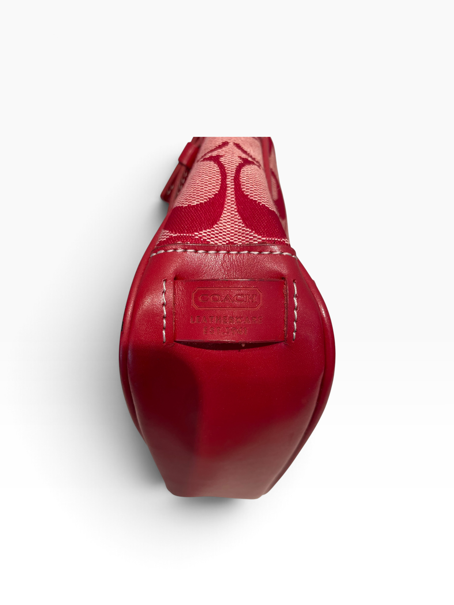 COACH/Hand Bag/Monogram/Cotton/RED/Small Demi Handbag view 5
