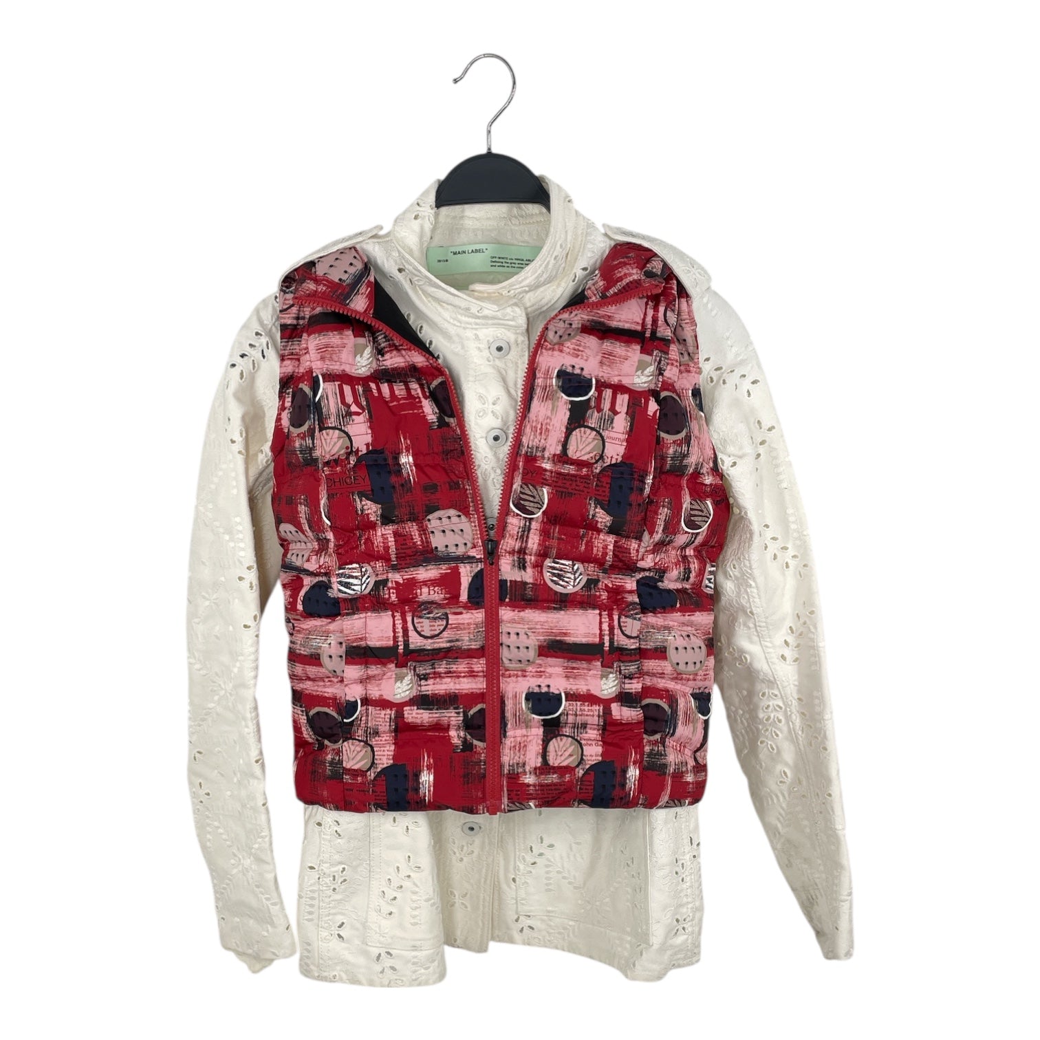 OFF-WHITE/Military Jkt/38/Cotton/WHT/EMBROIDERD LACE TWLL FIELD JKT view 1