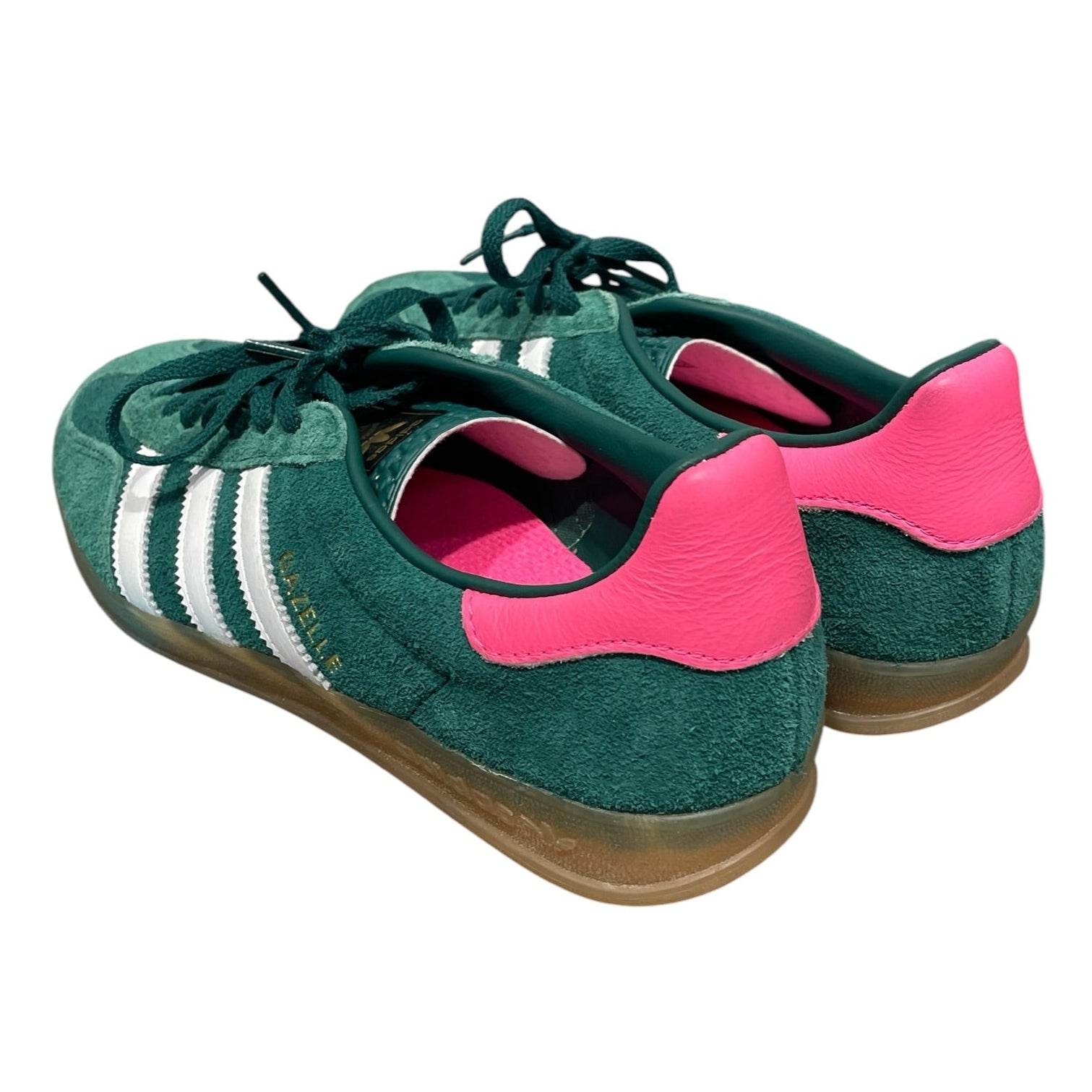 adidas/Low-Sneakers/US 9.5/Suede/GRN/Green Pink Gazaelle Indoors view 2