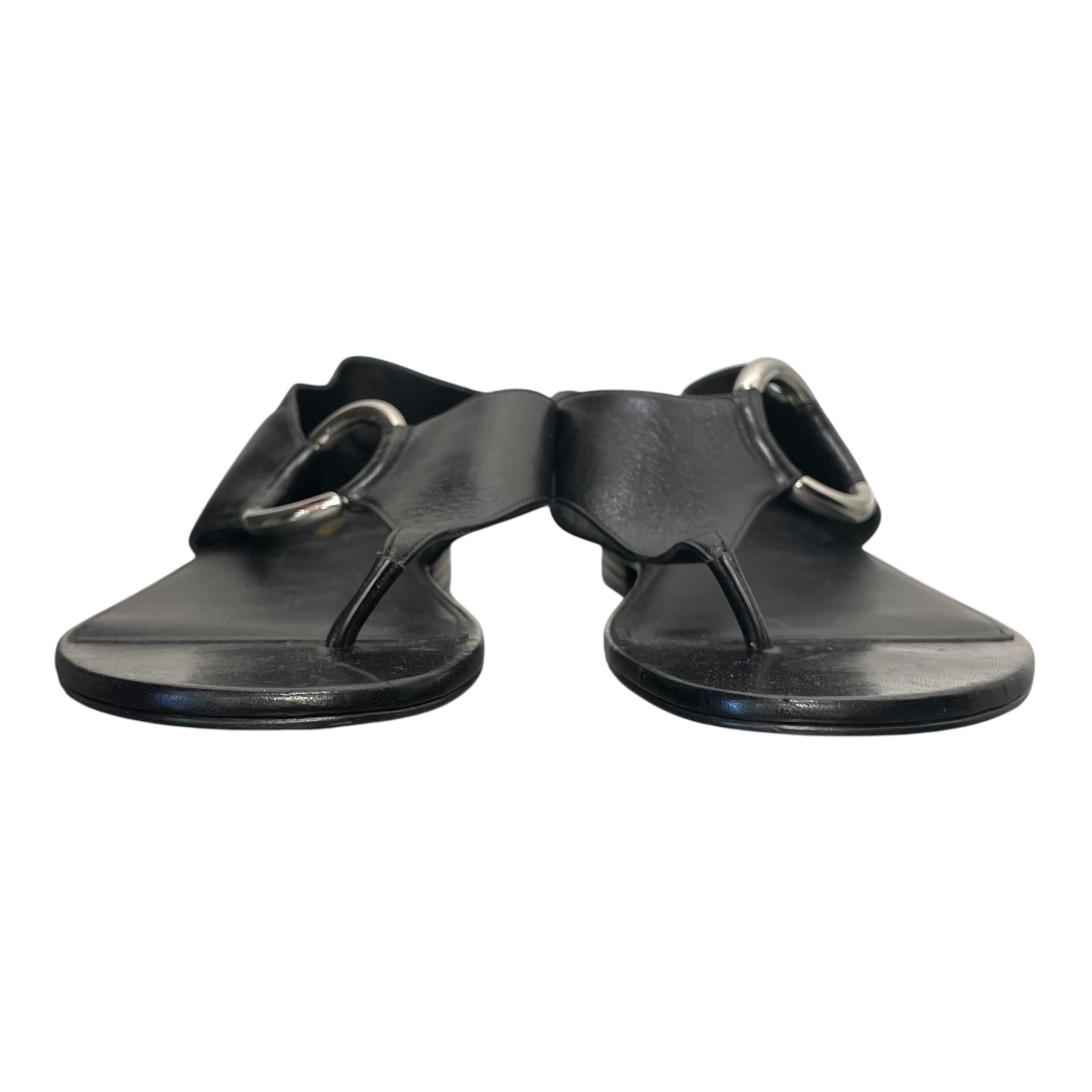 SAINT LAURENT/Sandals/EU 39.5/Leather/BLK/SILVER CIRCLE HARDWARE view 3