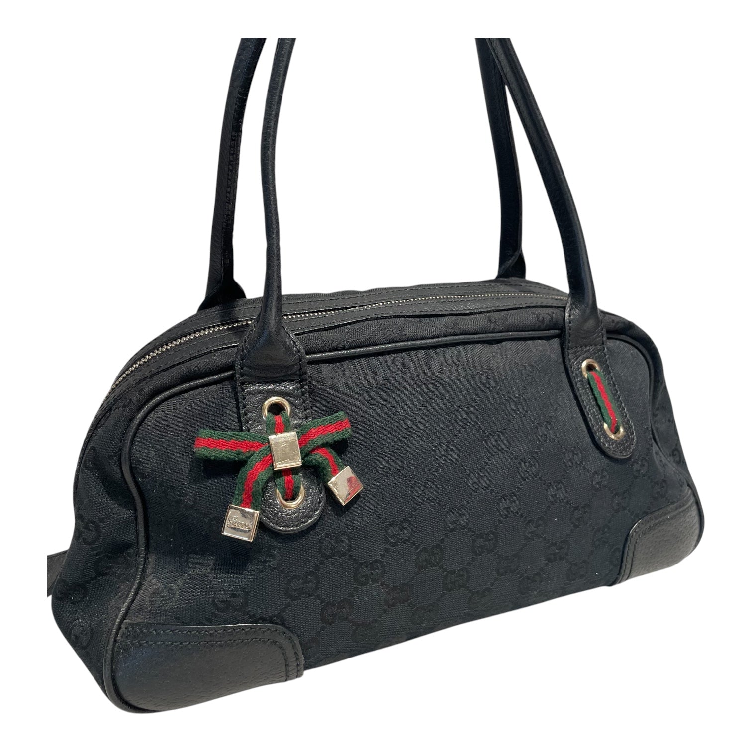 GUCCI/Bag/Monogram/Cotton/BLK/princy boston/ ribbon bow view 6