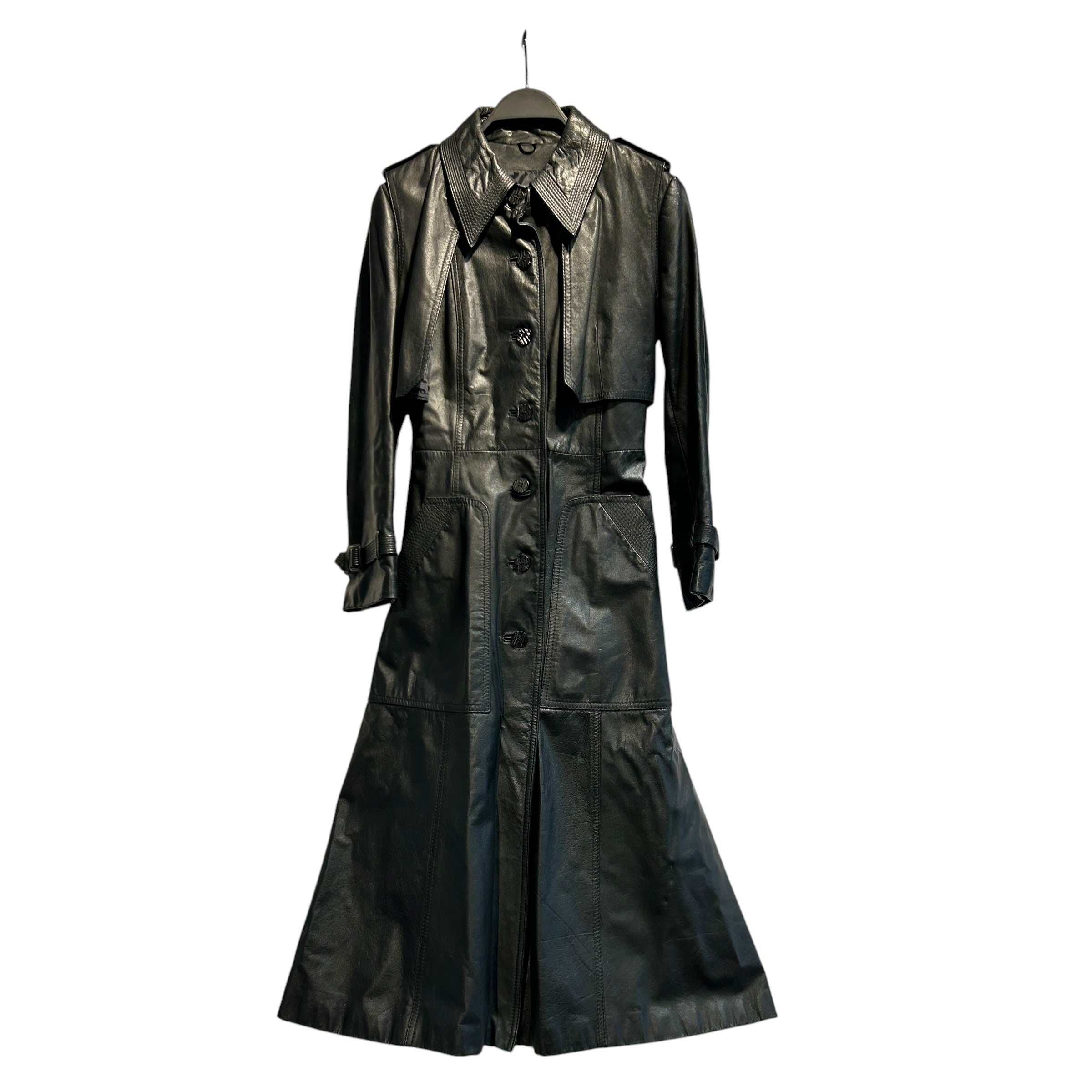 Vintage/Coat/8/Leather/BLK/Belted Trench view 1