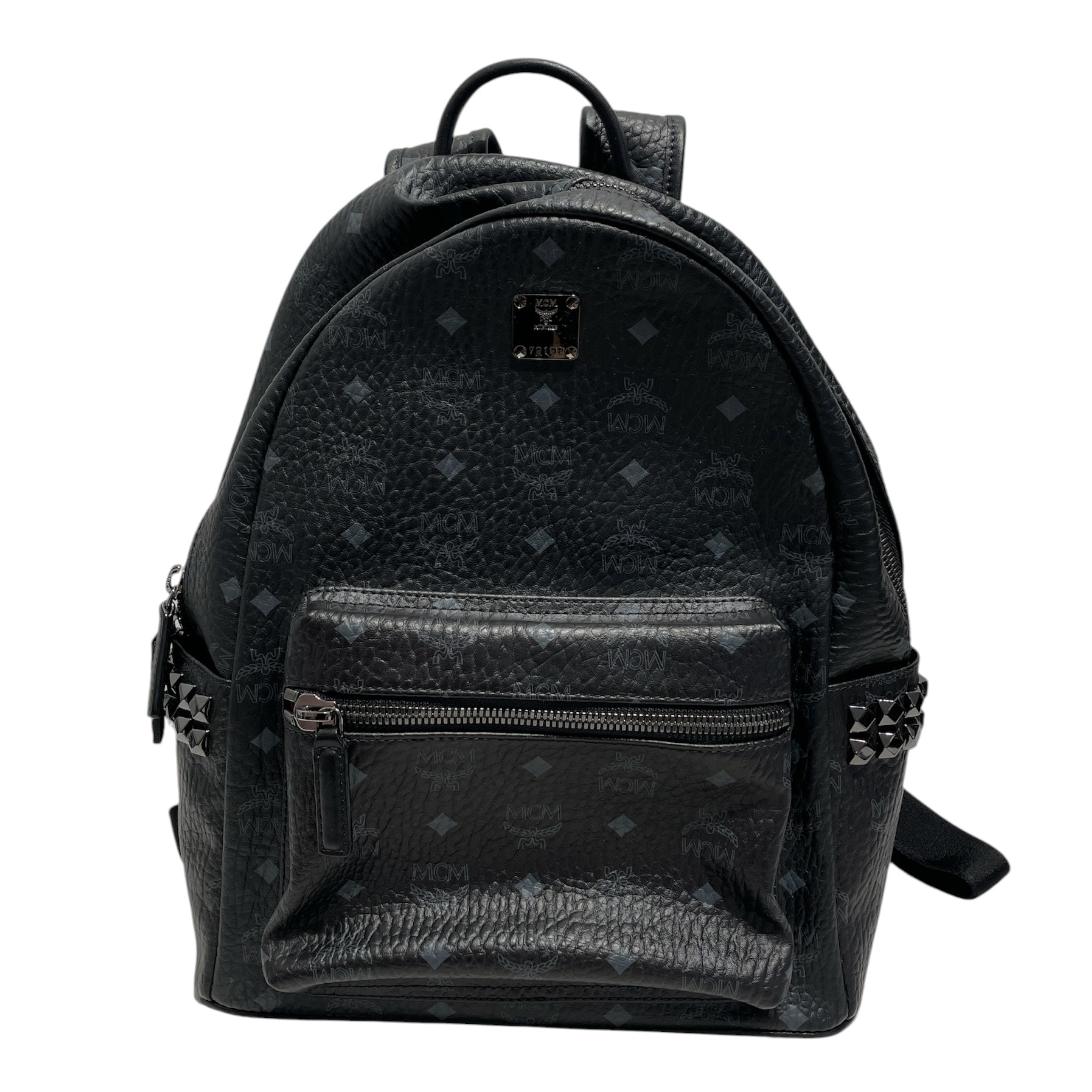 MCM/Backpack/Monogram/BLK/Visetos Studded Backpack view 1
