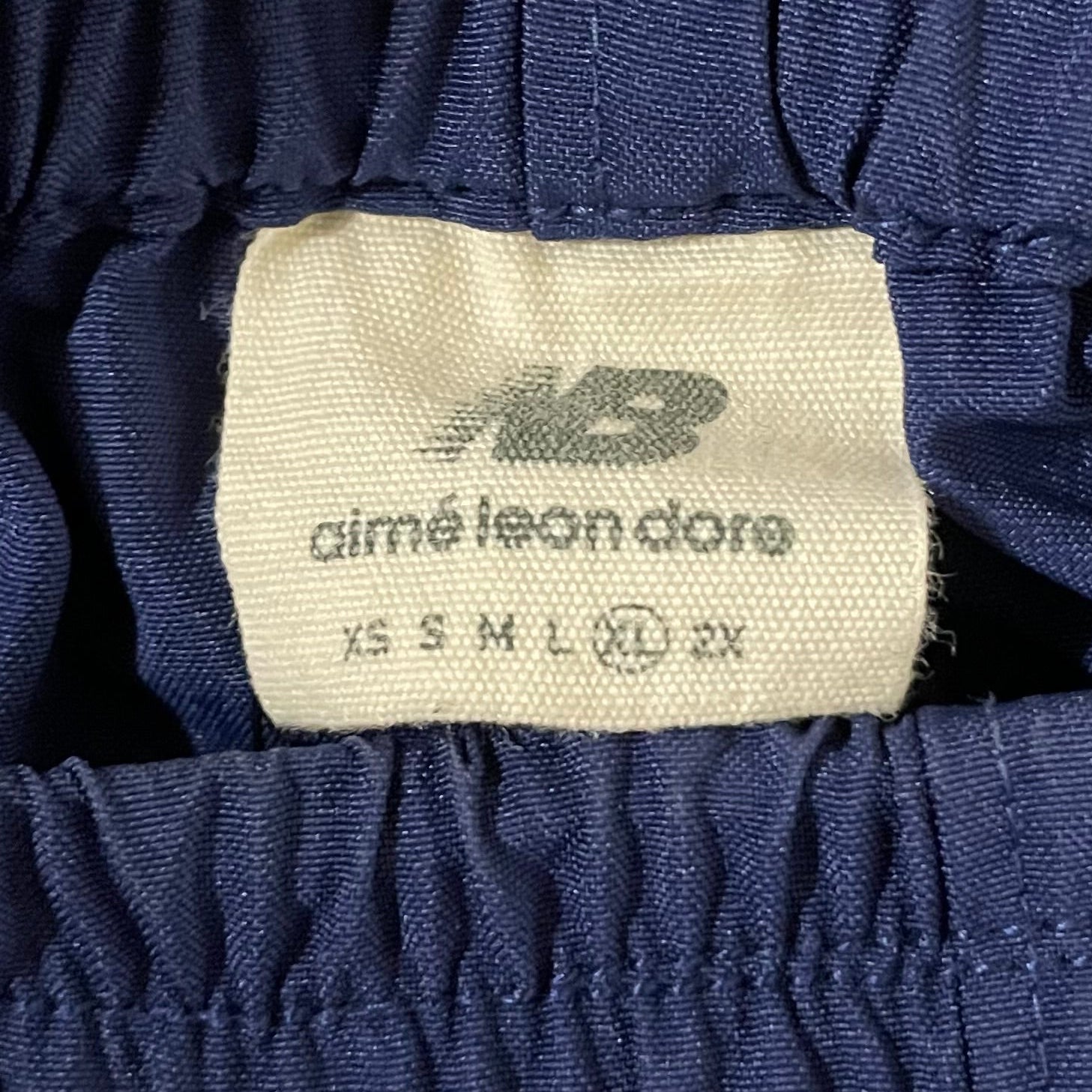AIME LEON DORE/AIME LEON DORE/NEW BALANCE/Pants/XL/Nylon/NVY/yellow side stripe. detachable view 3