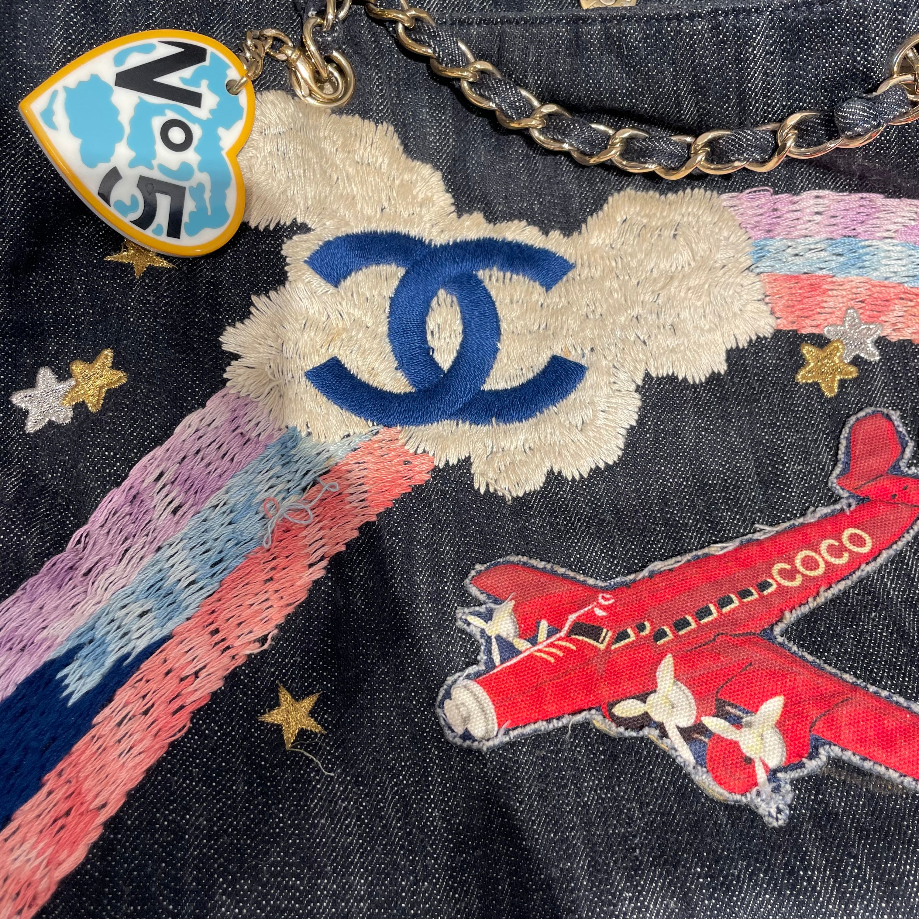 CHANEL/Tote Bag/All Over Print/Denim/IDG/Denim Night Flight Tote view 5