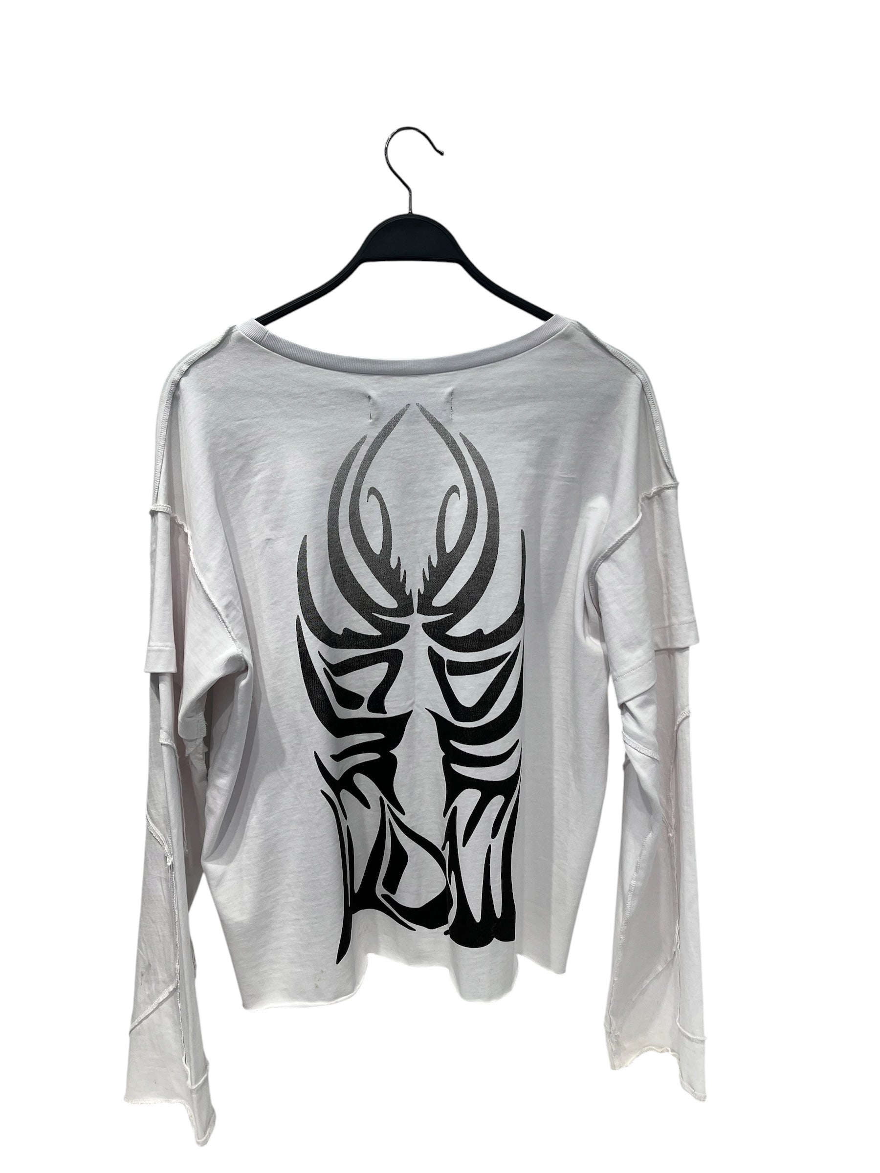 WHO DECIDES WAR/LS T-Shirt/M/Cotton/WHT/Graphic/ view 2