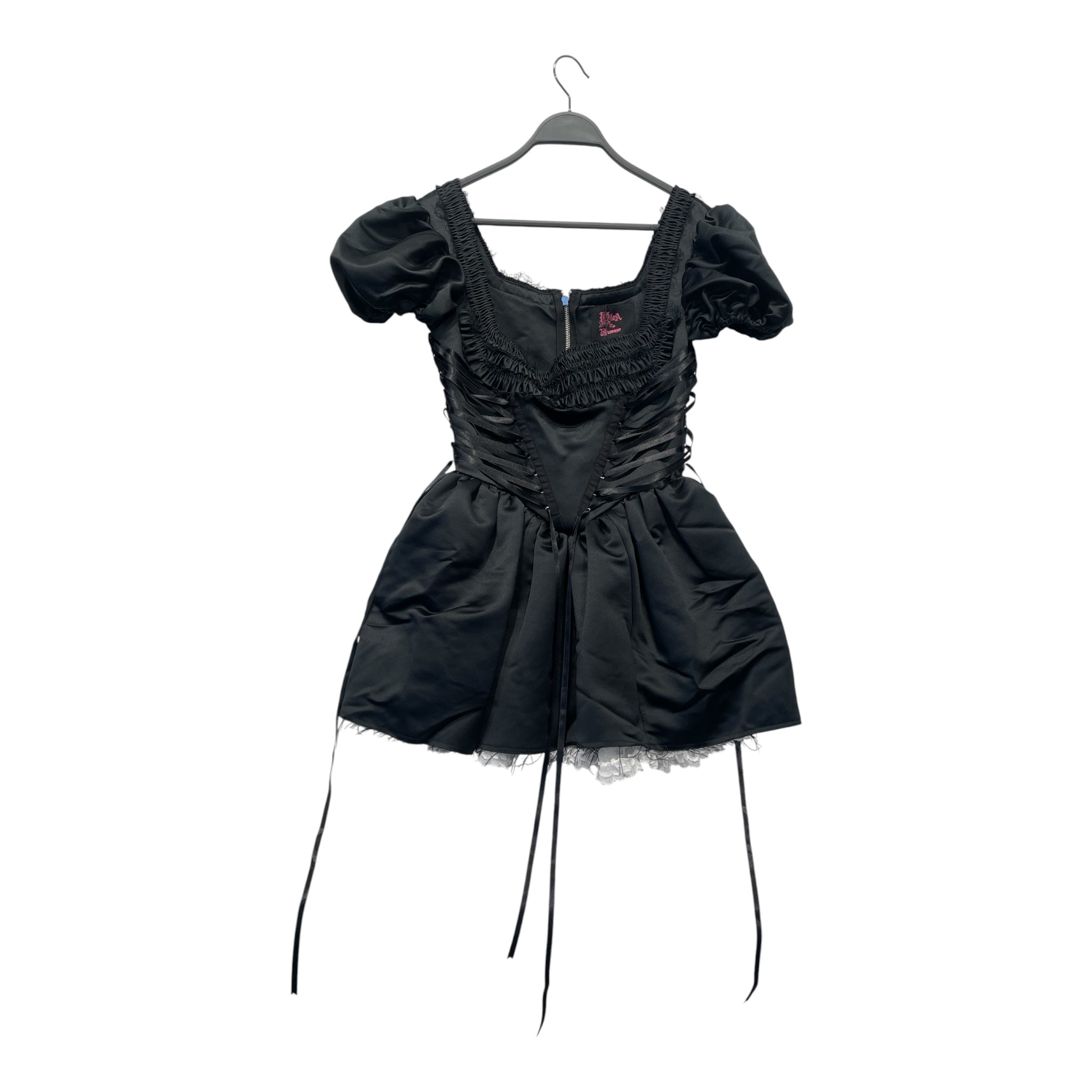 DILARA/Heaven By Marc Jacobs/SS Dress/XS/Polyester/BLK/BABY DOLL/RIBBON view 1