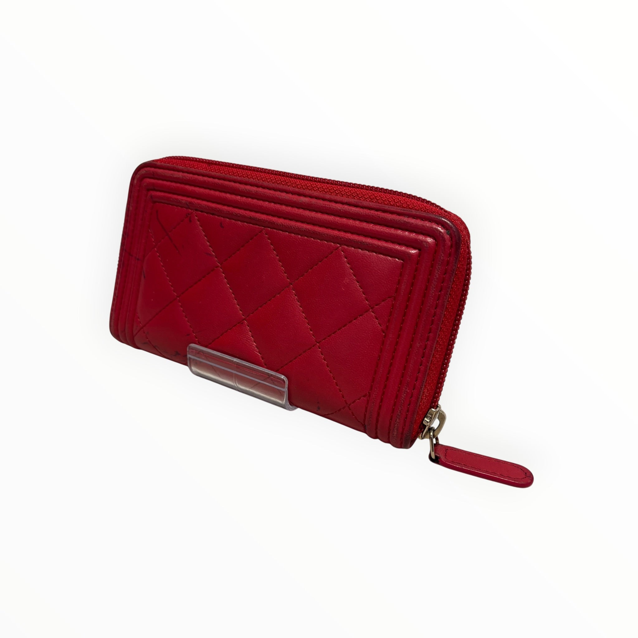CHANEL/Wallet/Leather/RED/L's/BOY WALLET QUILTED view 2