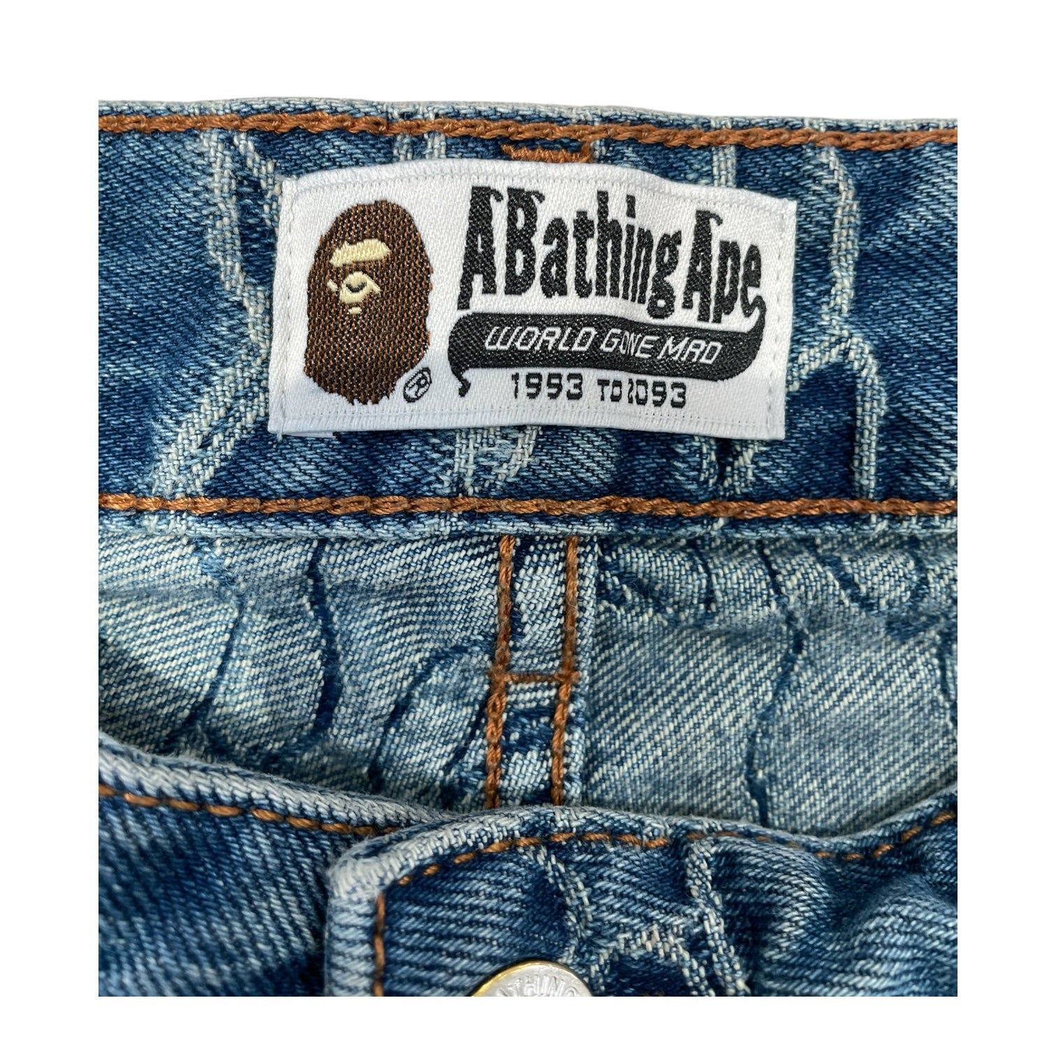 A BATHING APE/Straight Pants/L/Cotton/IDG/Stripe/ view 3