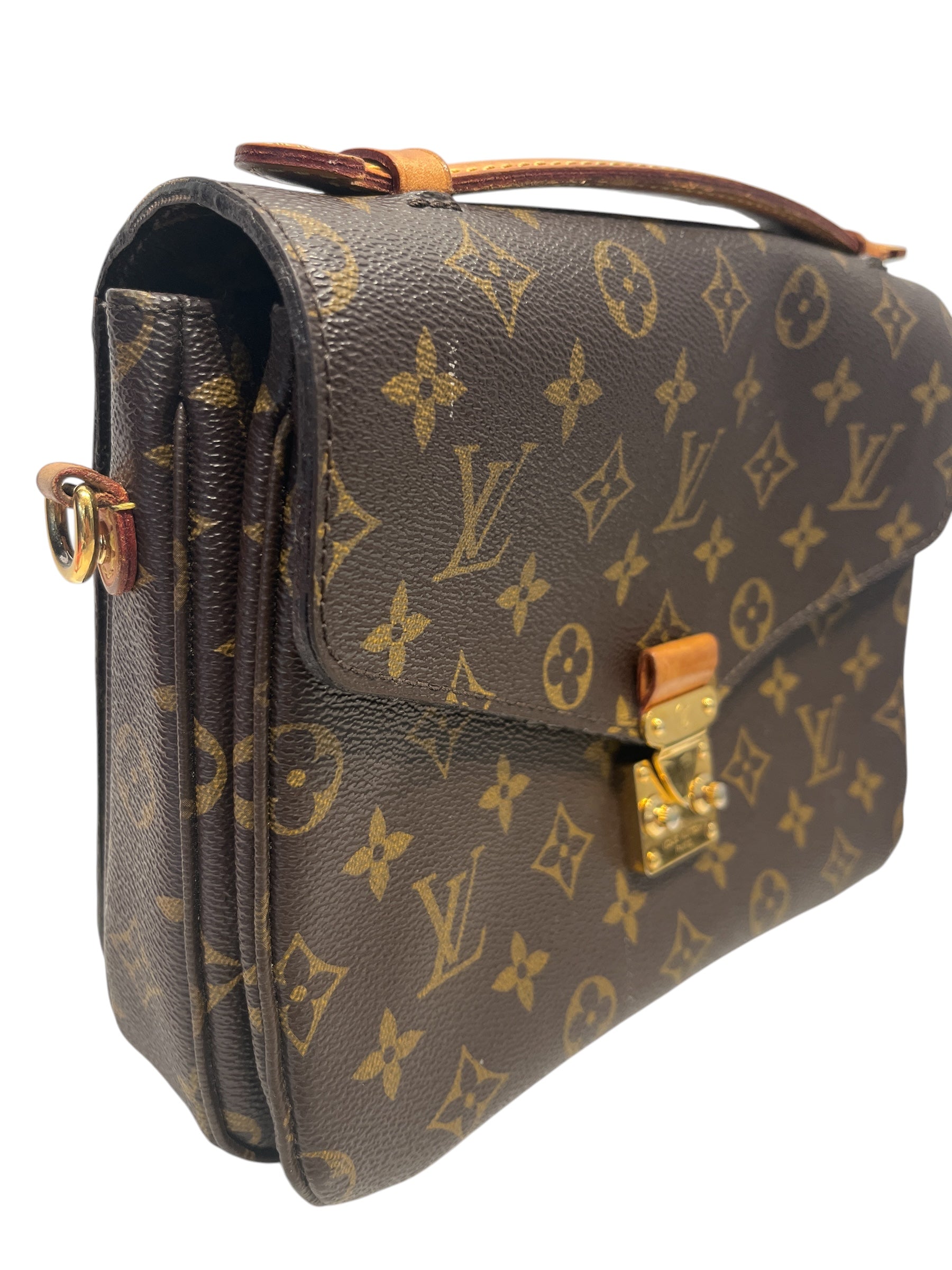 LOUIS VUITTON/Cross Body Bag/Monogram/Leather/BRW/POCHETTE METIS BRWN INTERIOR view 5