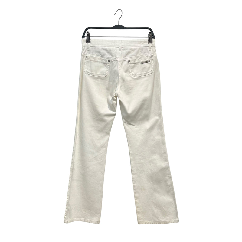 roberto cavalli/Straight Pants/42/Denim/WHT/low rise- silver logo back poc