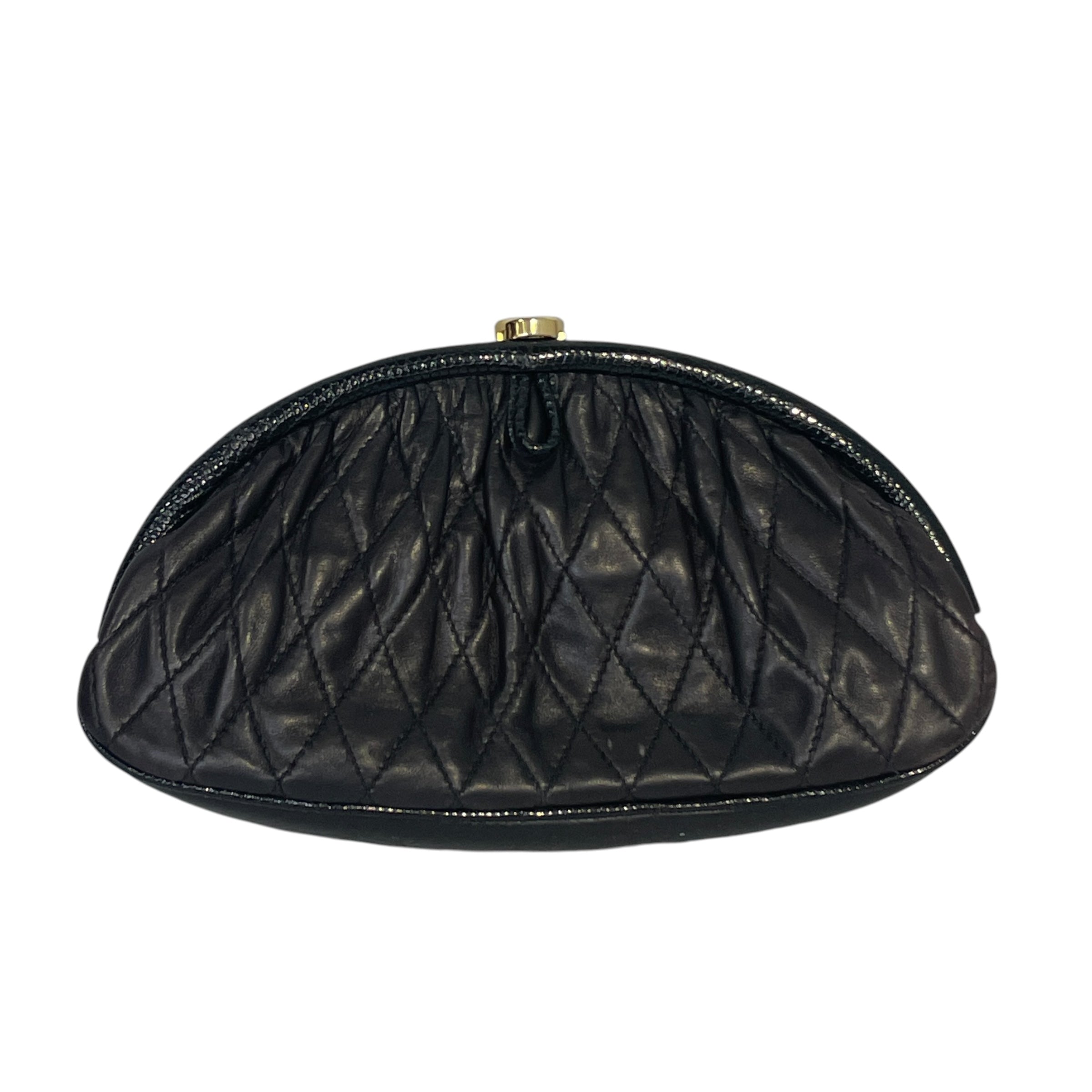 CHANEL/Cross Body Bag/Leather/BLK/Gold Chain/Quilted Leather view 3