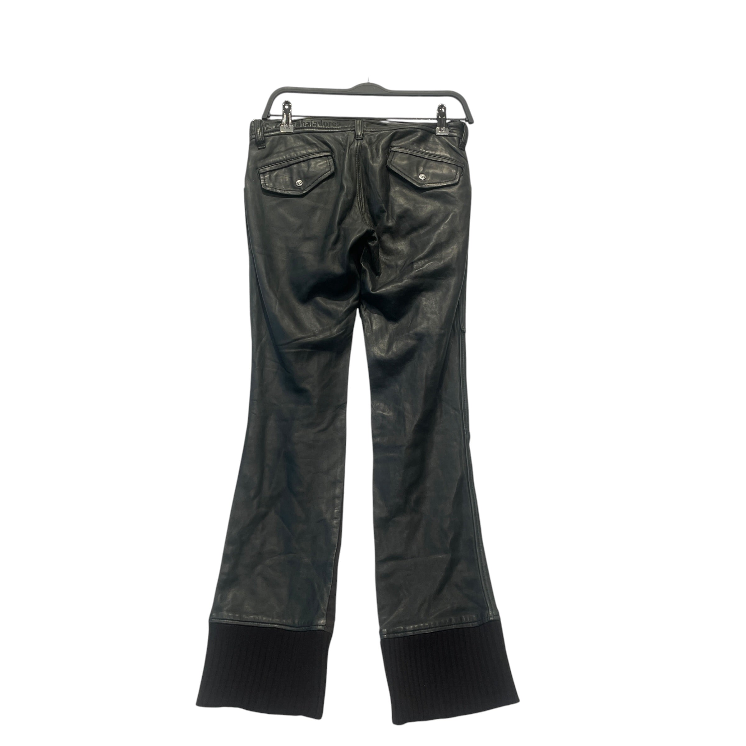 DIESEL/Straight Pants/26/Leather/BLK/LOW RISE LEATHER CUFFED PANT view 2