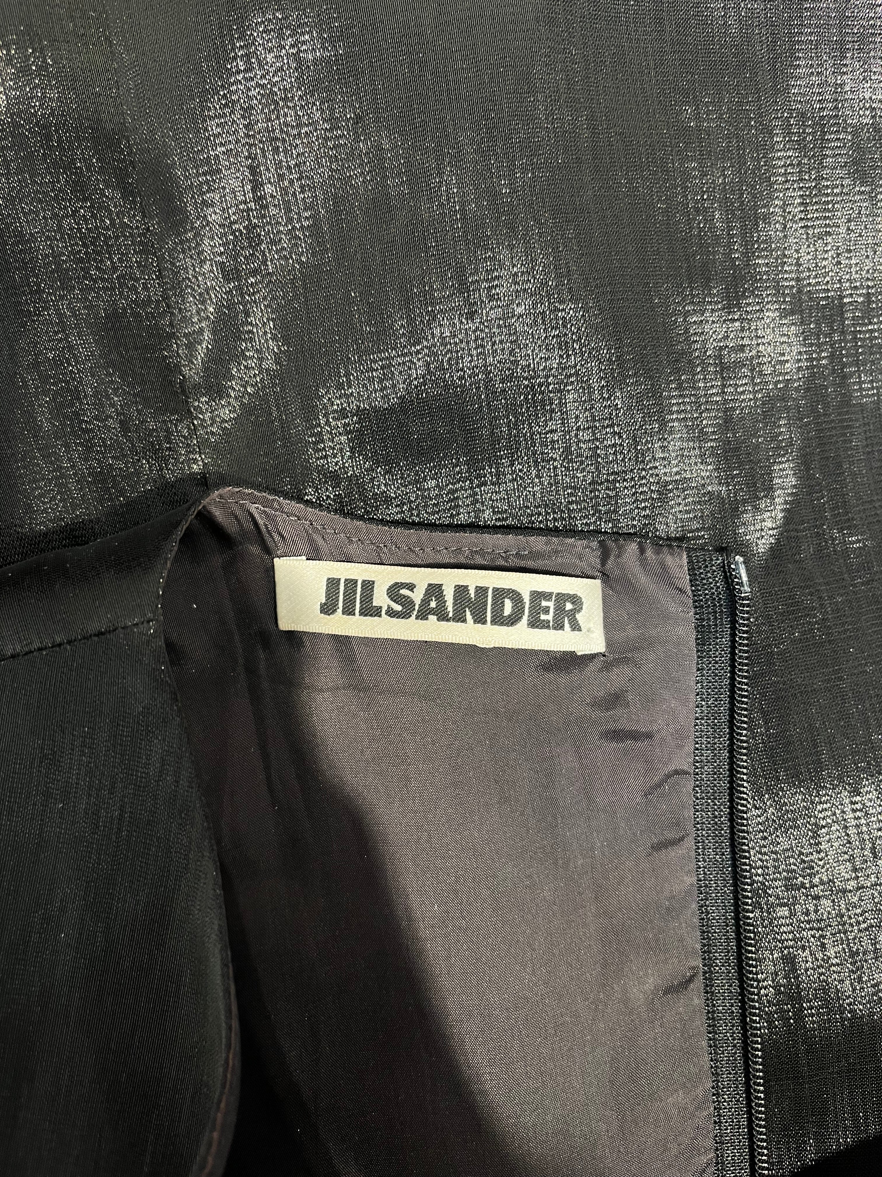 JIL SANDER/SL Dress/36/Polyester/BLK/METALIC SHIMMER GEO PLEATING view 3