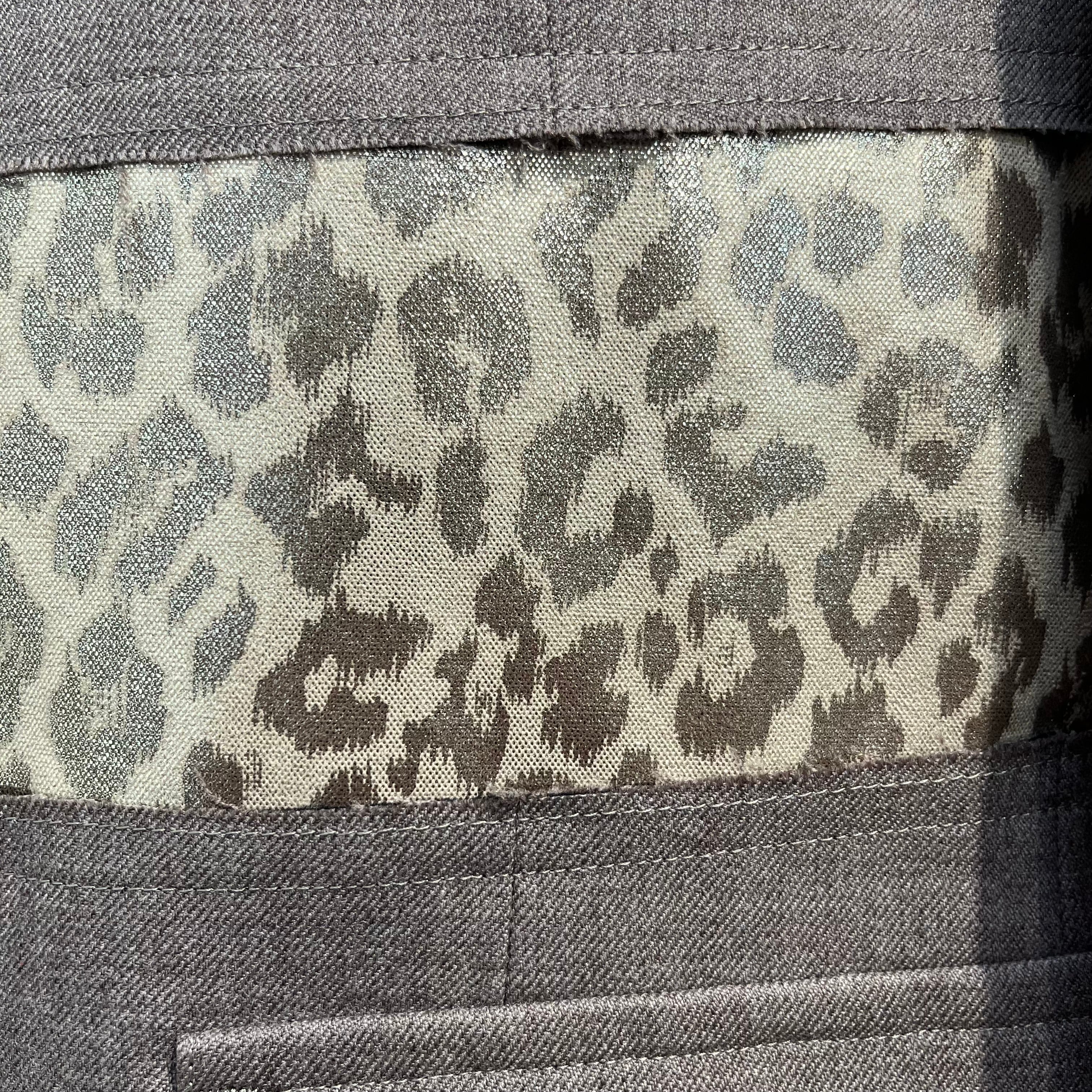 COMME des GARCONS HOMME/Jacket/XS/Wool/BRW/MILITARY BLZER, CHEETAH PRINT view 4