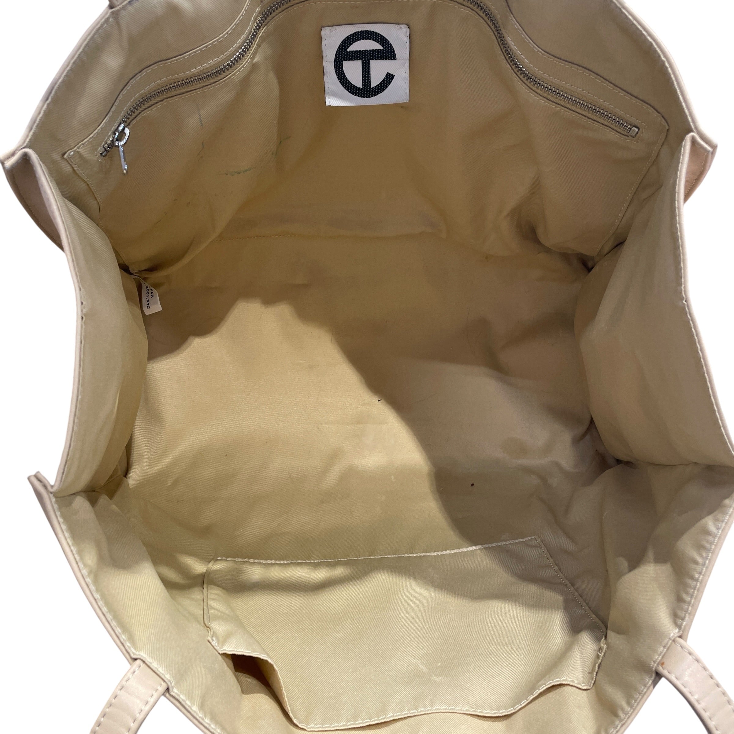 Telfar/Tote Bag/Faux Leather/BEG/ view 4