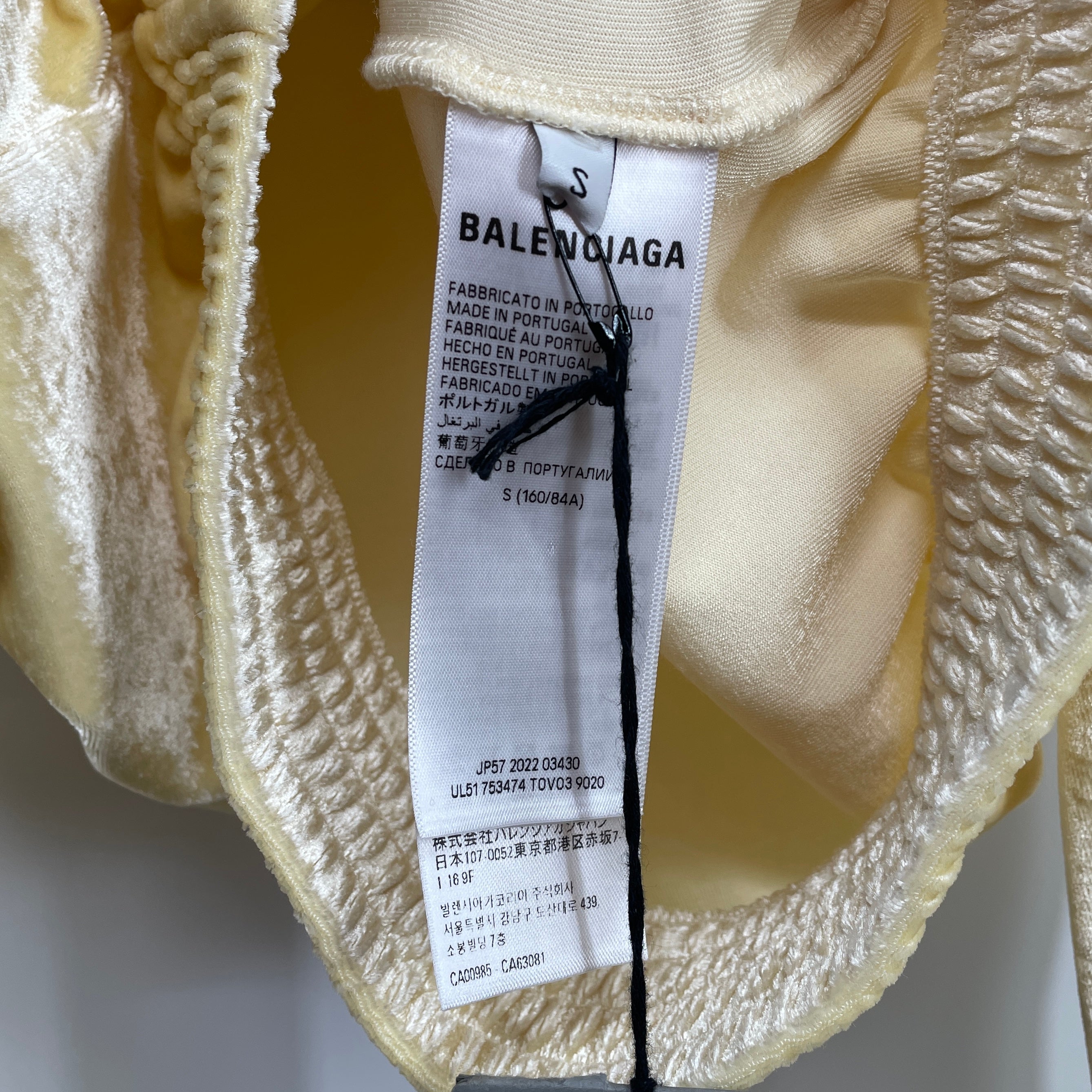 BALENCIAGA/Hoodie/S/Velour/YEL/S (160/84A) PASTEL YLLW view 4