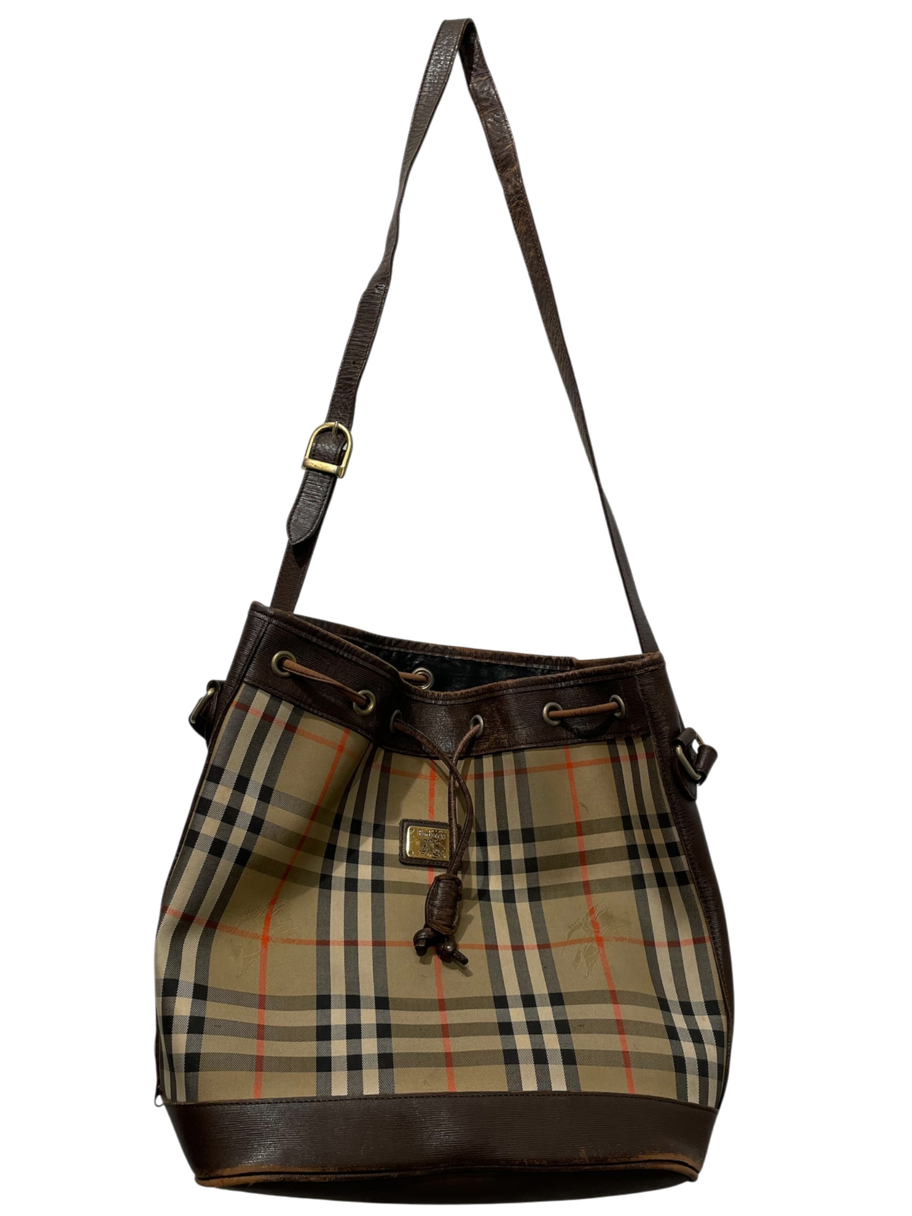 BURBERRYS/Basket Bag/Plaid/Leather/BRW/ view 1