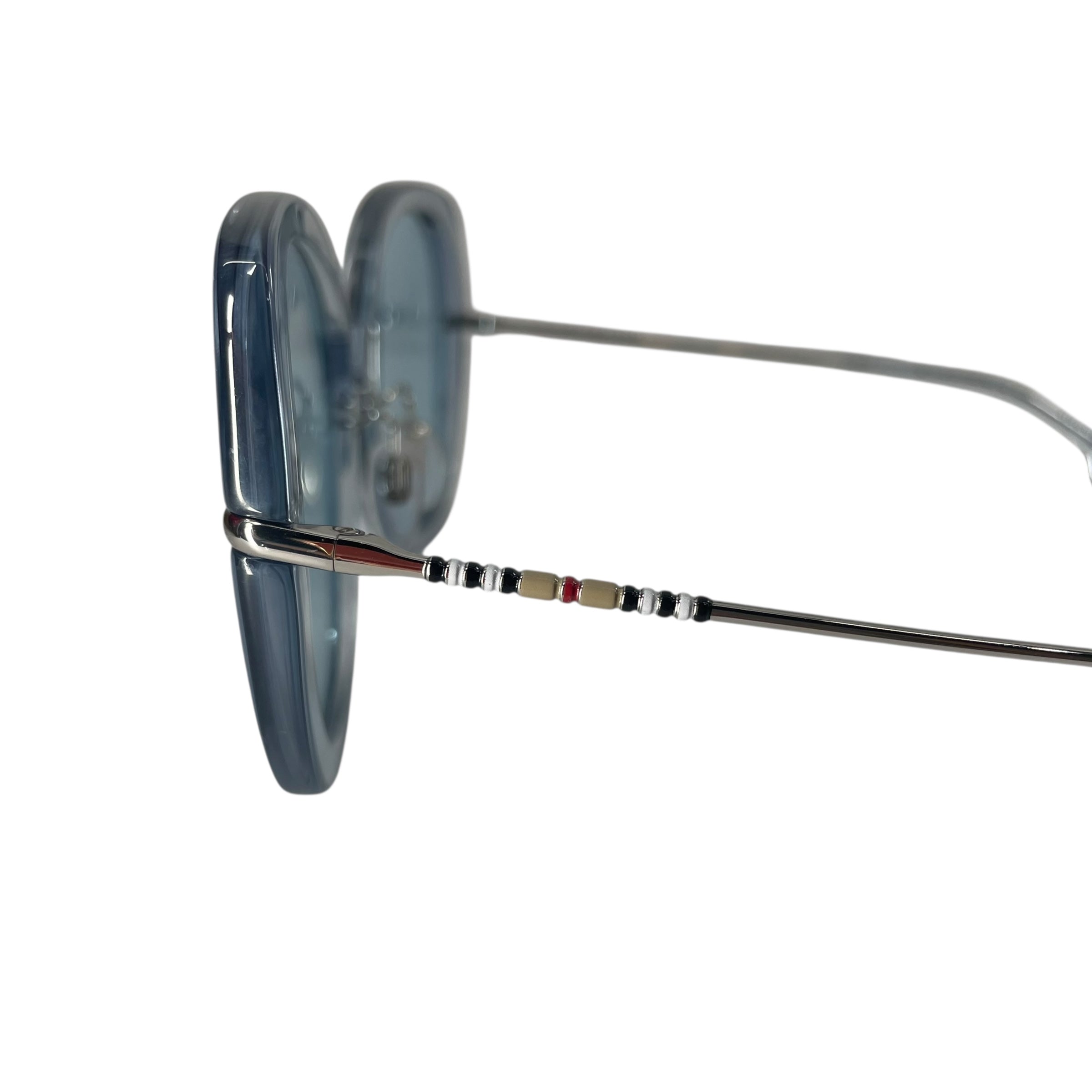 BURBERRY/Sunglasses/Plastic/BLU/CLEAR FRAME BEADS ON SIDE view 4