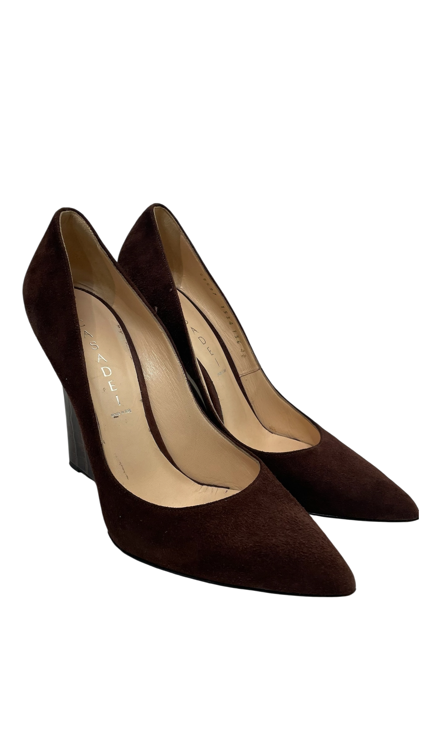 CASADEI/Heels/US 10/Suede/BRW/suede wdge pumps view 1