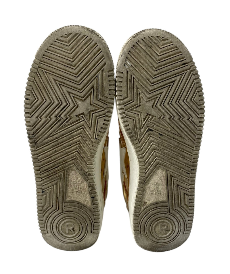 BAPE STA!/Hi-Sneakers/US 10/Leather/GLD/GOLD/WHT