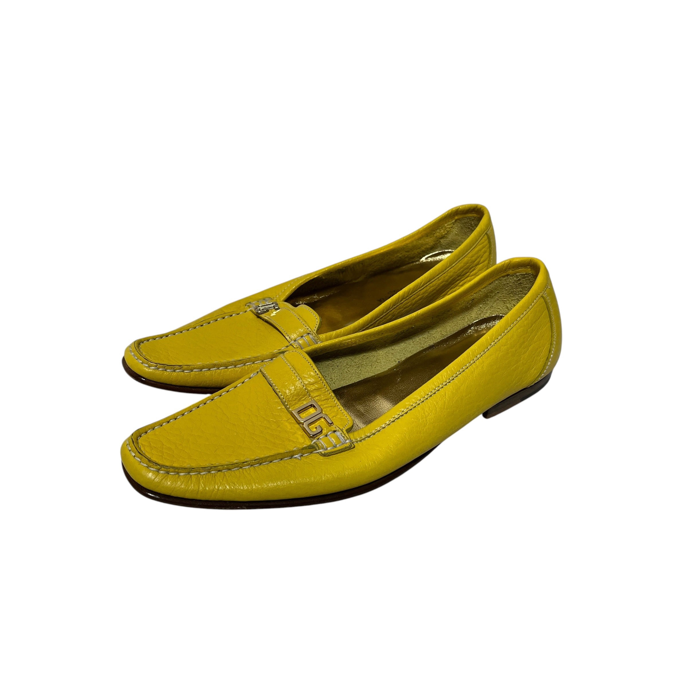 DOLCE&GABBANA/Loafers/US 7.5/Leather/YEL/DG BUCKLE view 1