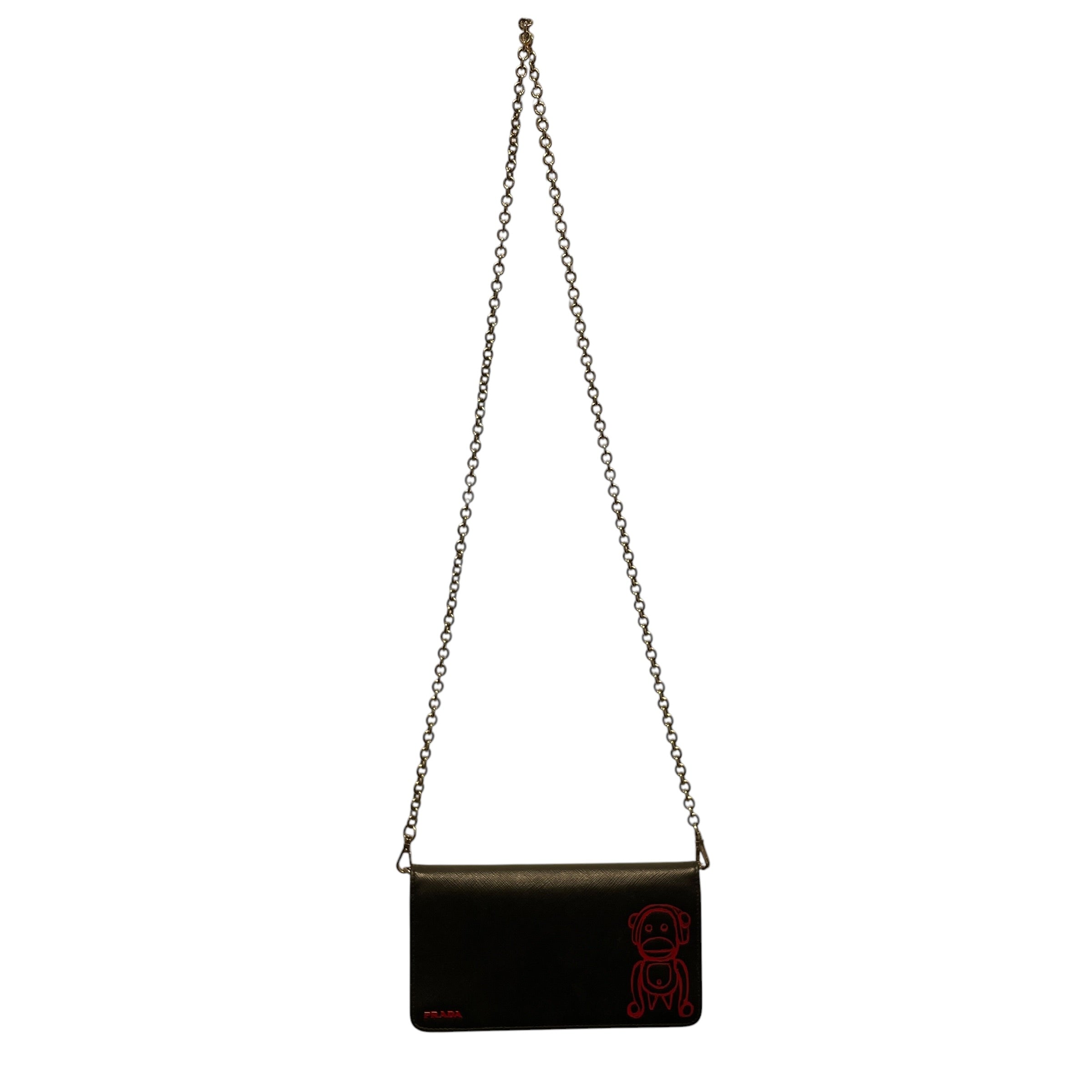 PRADA/Cross Body Bag/Leather/BLK/COW view 1
