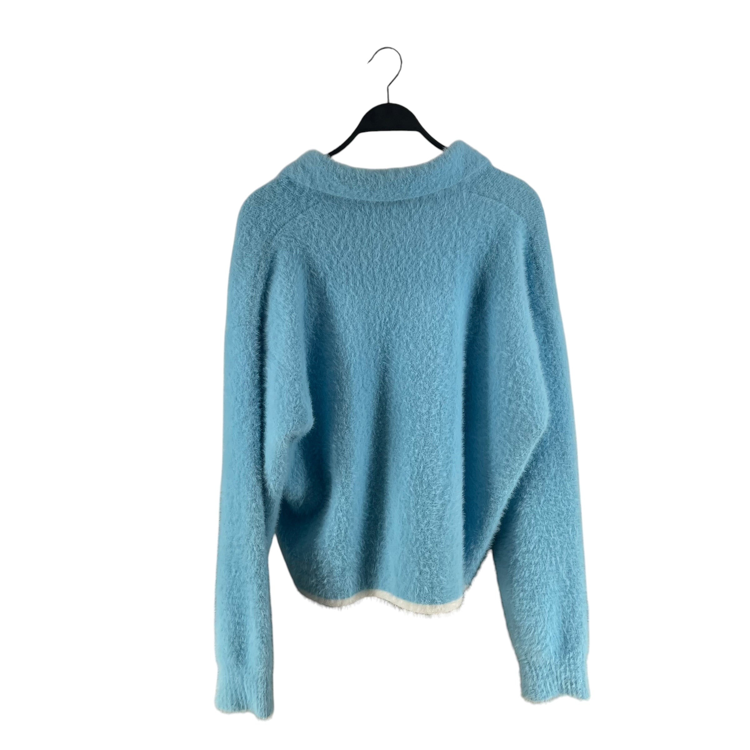 JACQUEMUS/Sweater/L/Polyester/BLU/BLUE WHITE POLO SWEATER MOHAIR view 2