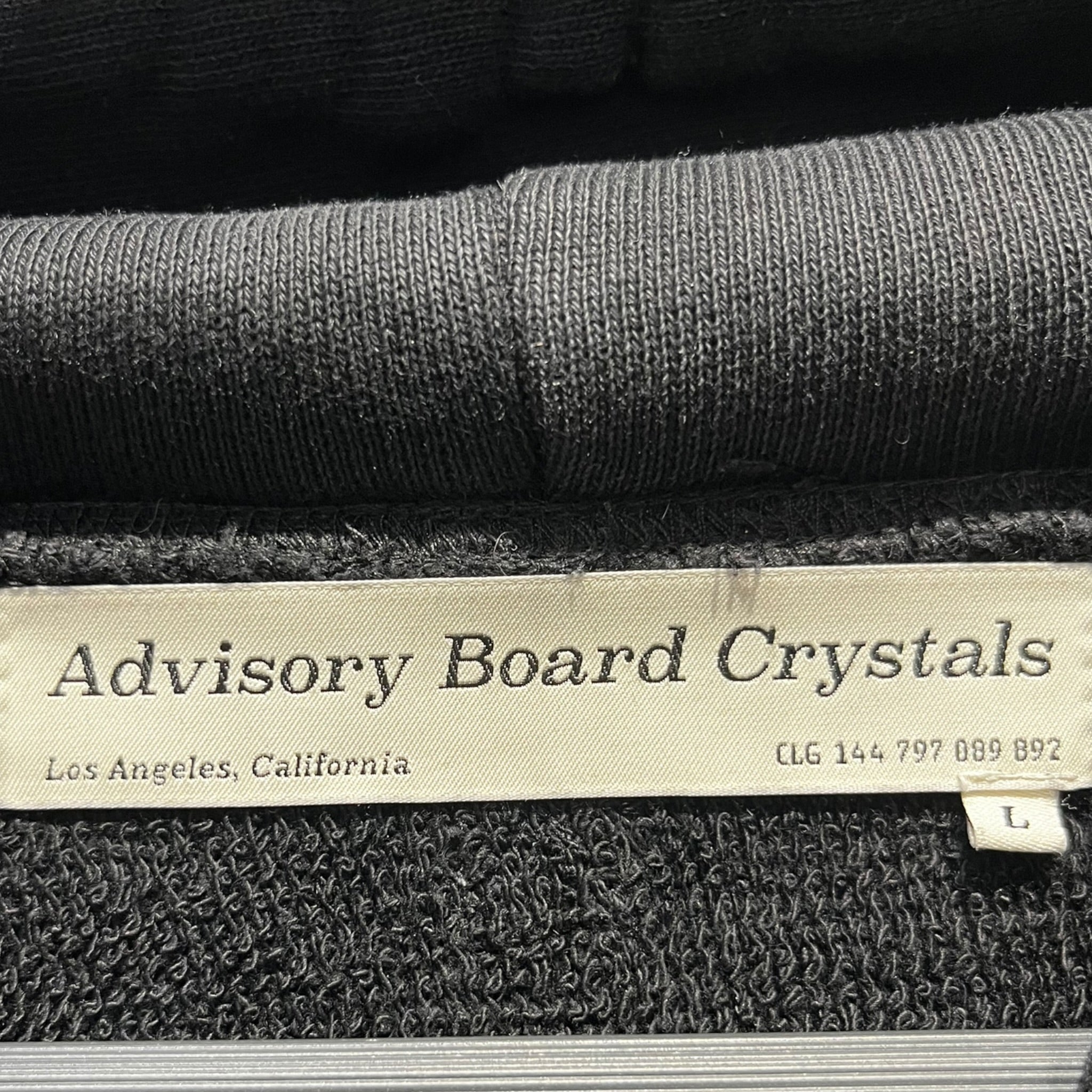 Advisory Board Crystals/Hoodie/L/Cotton/BLK/white words graphic view 3