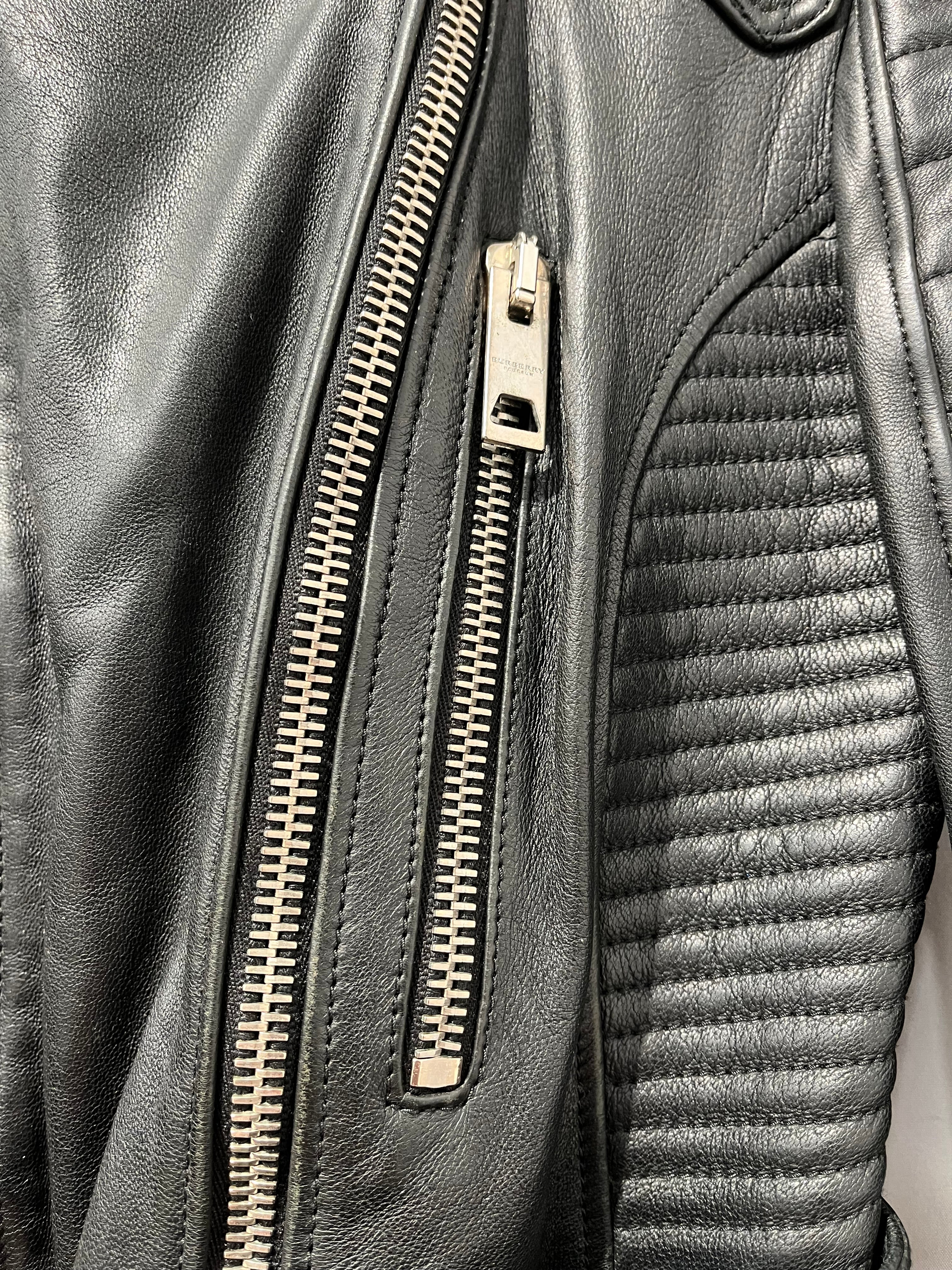 BURBERRY/Leather Jkt/40/Leather/BLK/Single Breasted/ view 3