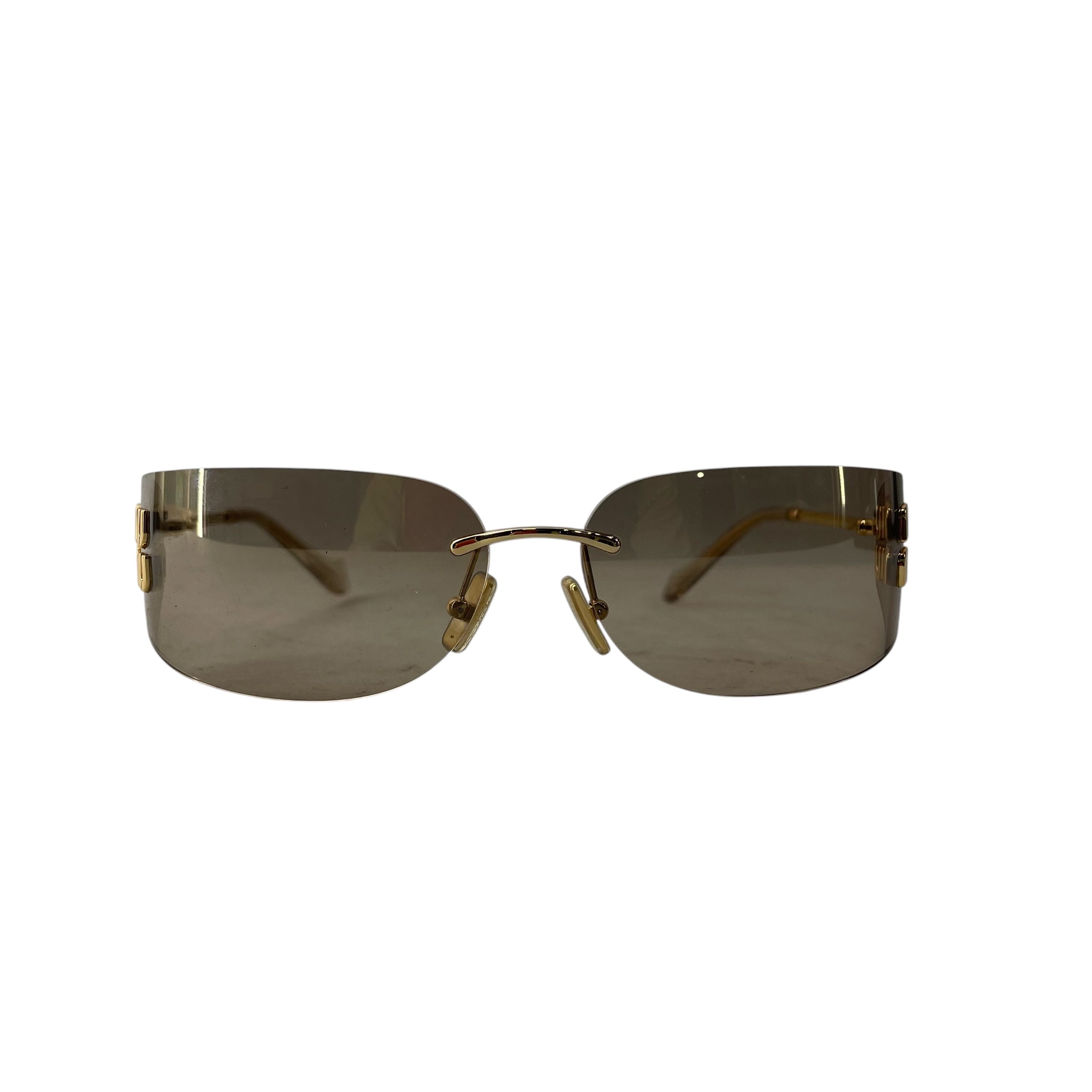 MIU MIU/Sunglasses/Wood/GLD/Rimless/L's/BROWN TINT/CURVED/SMUA51 view 1