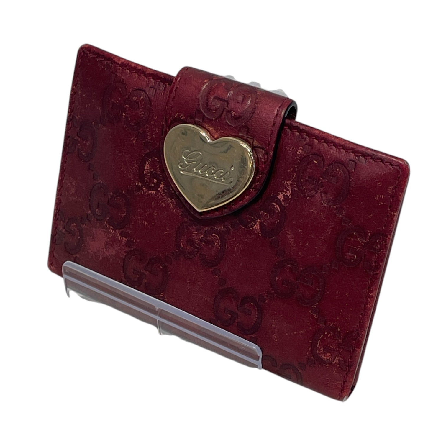 GUCCI/Wallet/Leather/RED/L's/Lovely Heart Card Pass Case view 1
