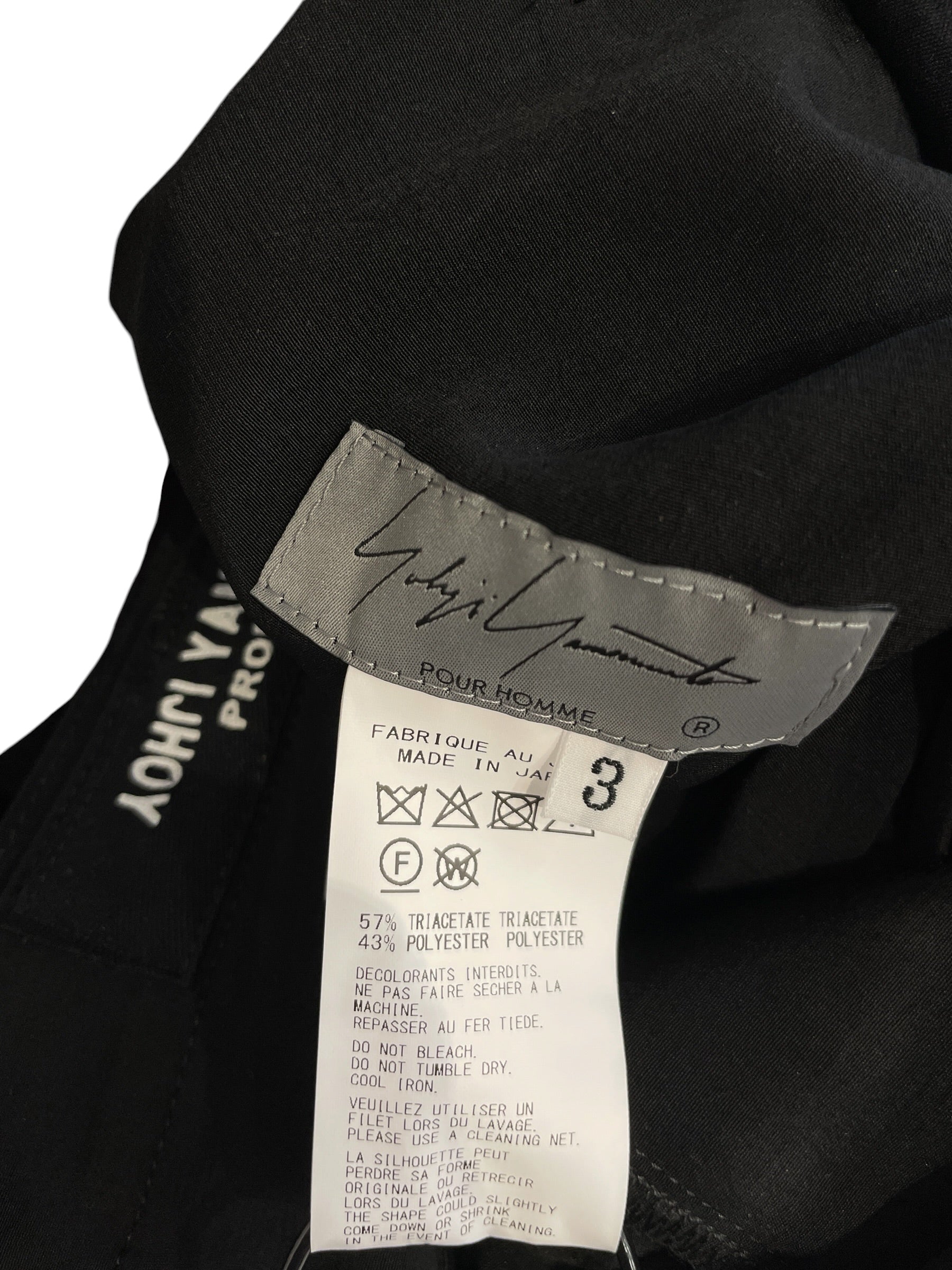 YOHJI YAMAMOTO/Pants/3/Polyester/BLK/ view 4