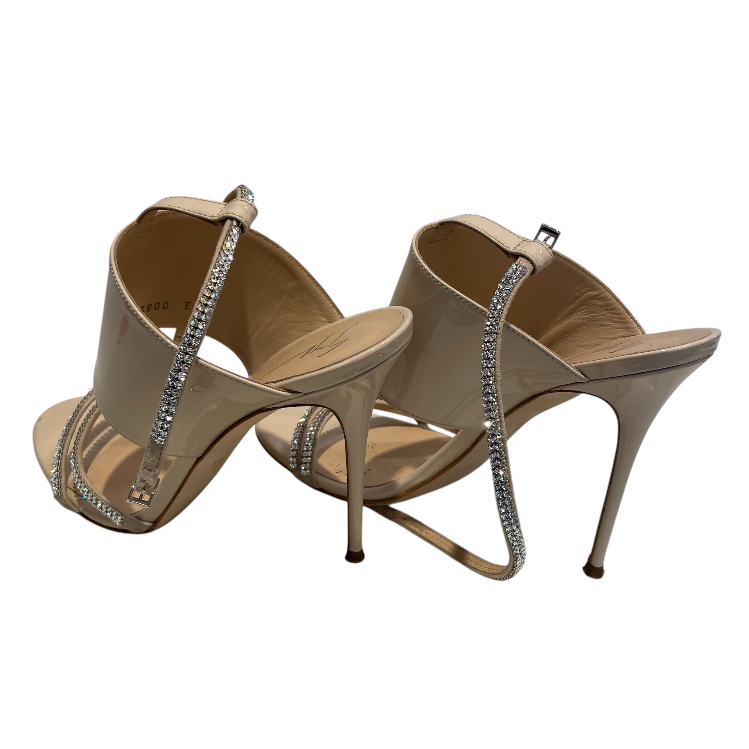 GIUSEPPE ZANOTTI DESIGN/Heels/EU 39/BEG/diamond strap/sil hardware view 2