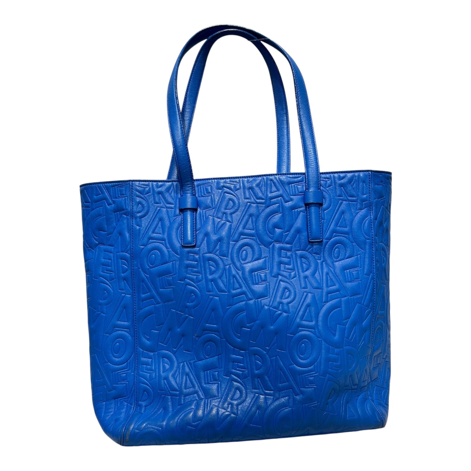 Salvatore Ferragamo/Tote Bag/All Over Print/Leather/BLU/Ferragamo All Over Letters view 2