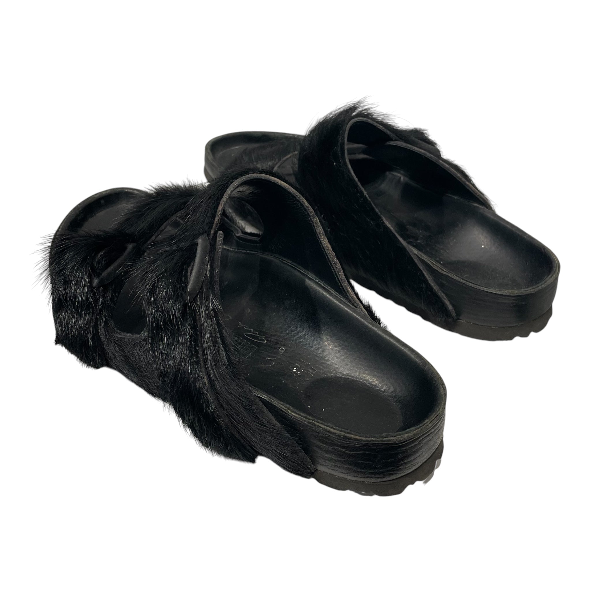 BIRKENSTOCK/Rick Owens/Sandals/EU 38/Fur/BLK/fur sandals view 3
