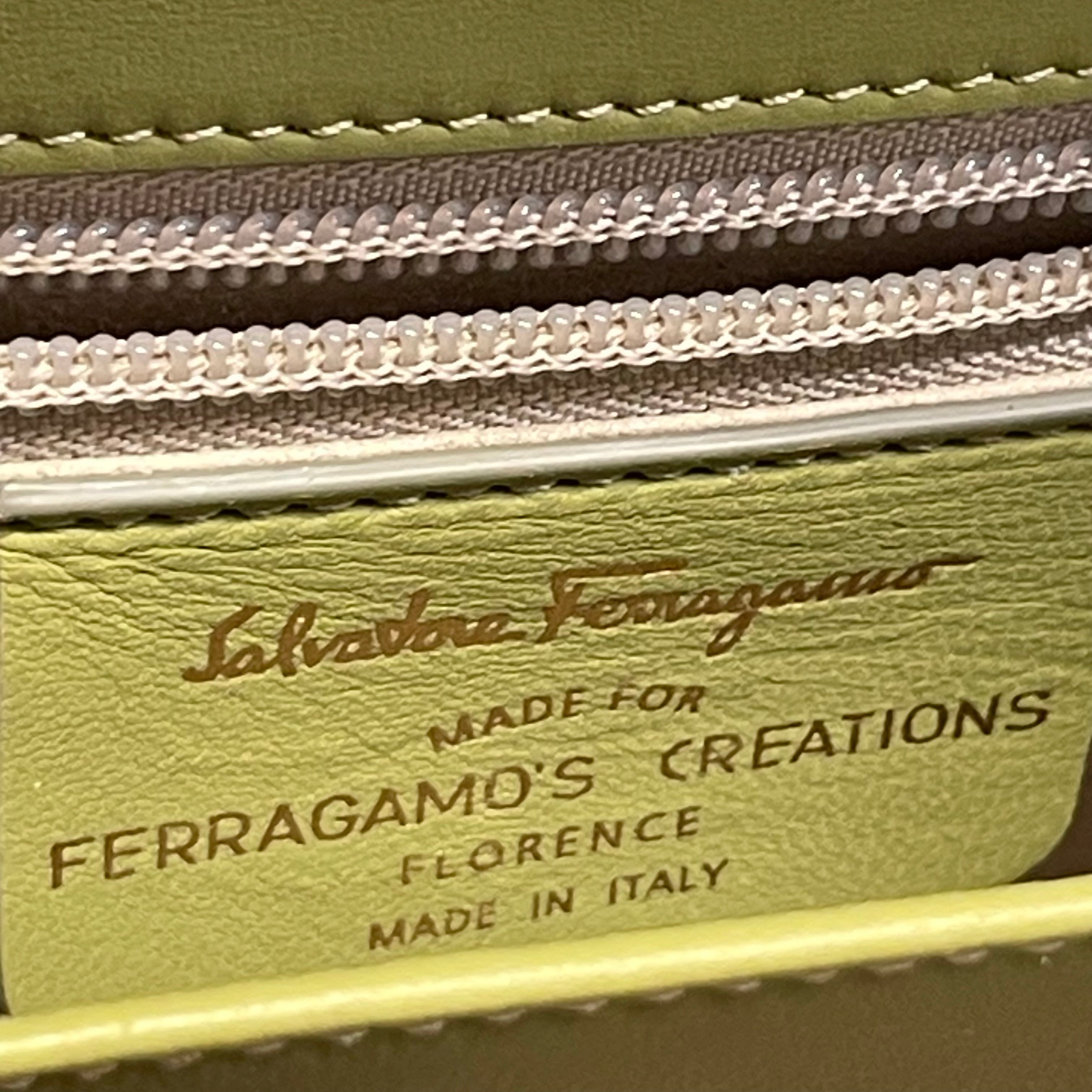 Salvatore Ferragamo/Hand Bag/Animal Pattern/GRN/gld hard/croc/ferragamos creat view 5