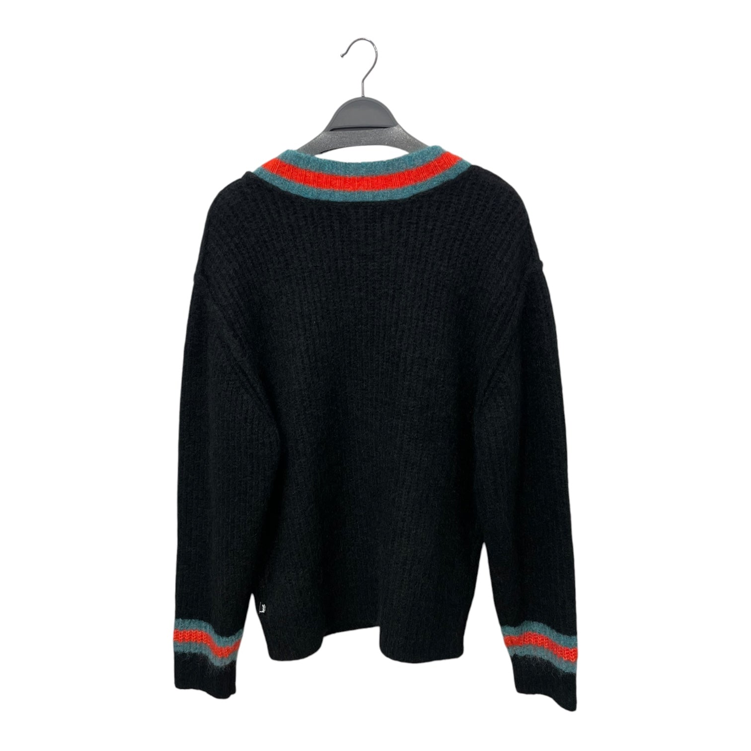 STUSSY/Sweater/XL/Wool/BLK/mohair tennis sweater view 2