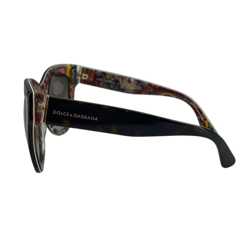DOLCE&GABBANA/Sunglasses/Tortoiseshell Pattern/BRW/COLORFUL PRINT ON INSIDE