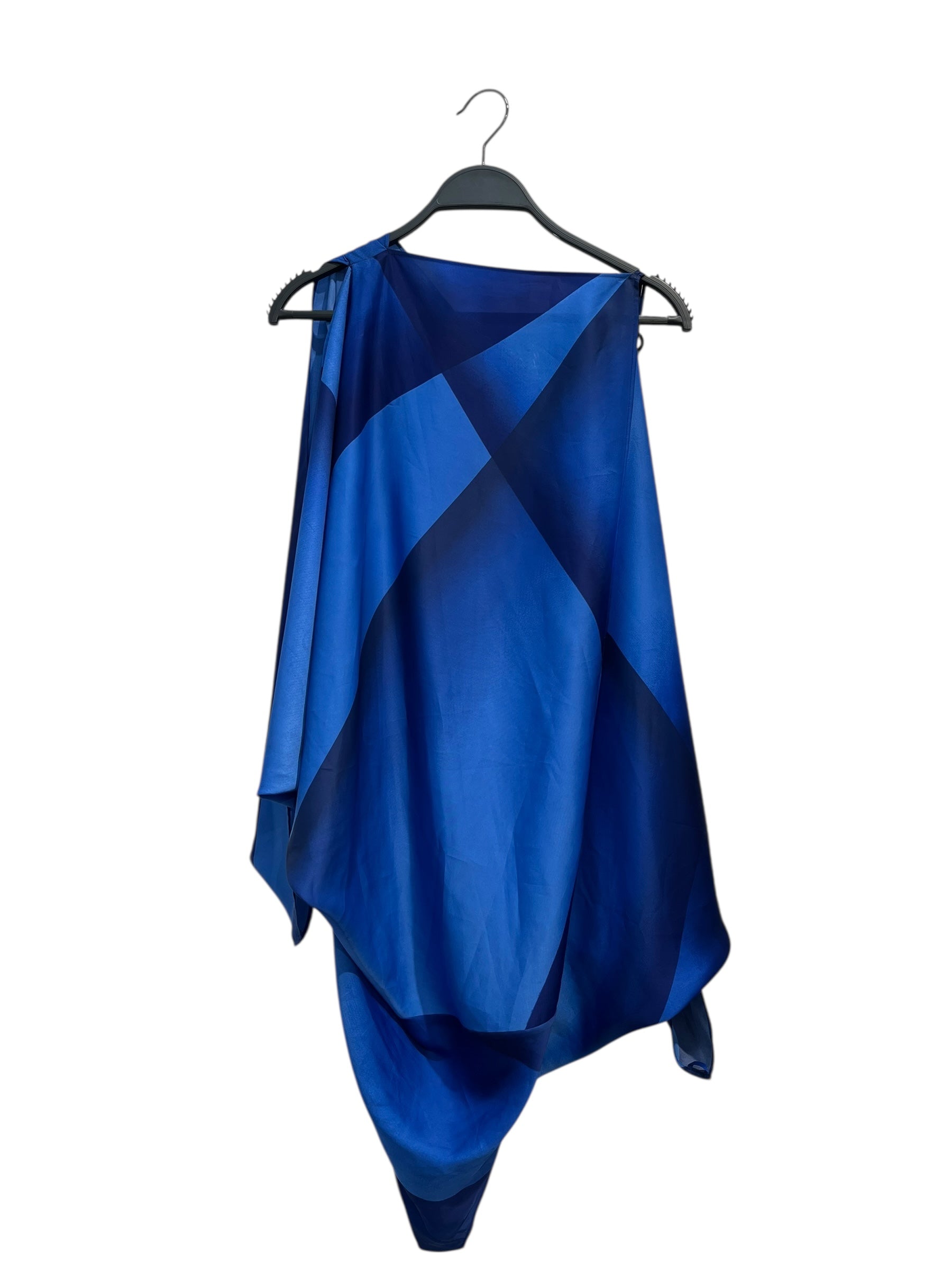 ISSEY MIYAKE/Cut & Sew/3/Cotton/NVY/PATTERNED ASYM TOP view 1