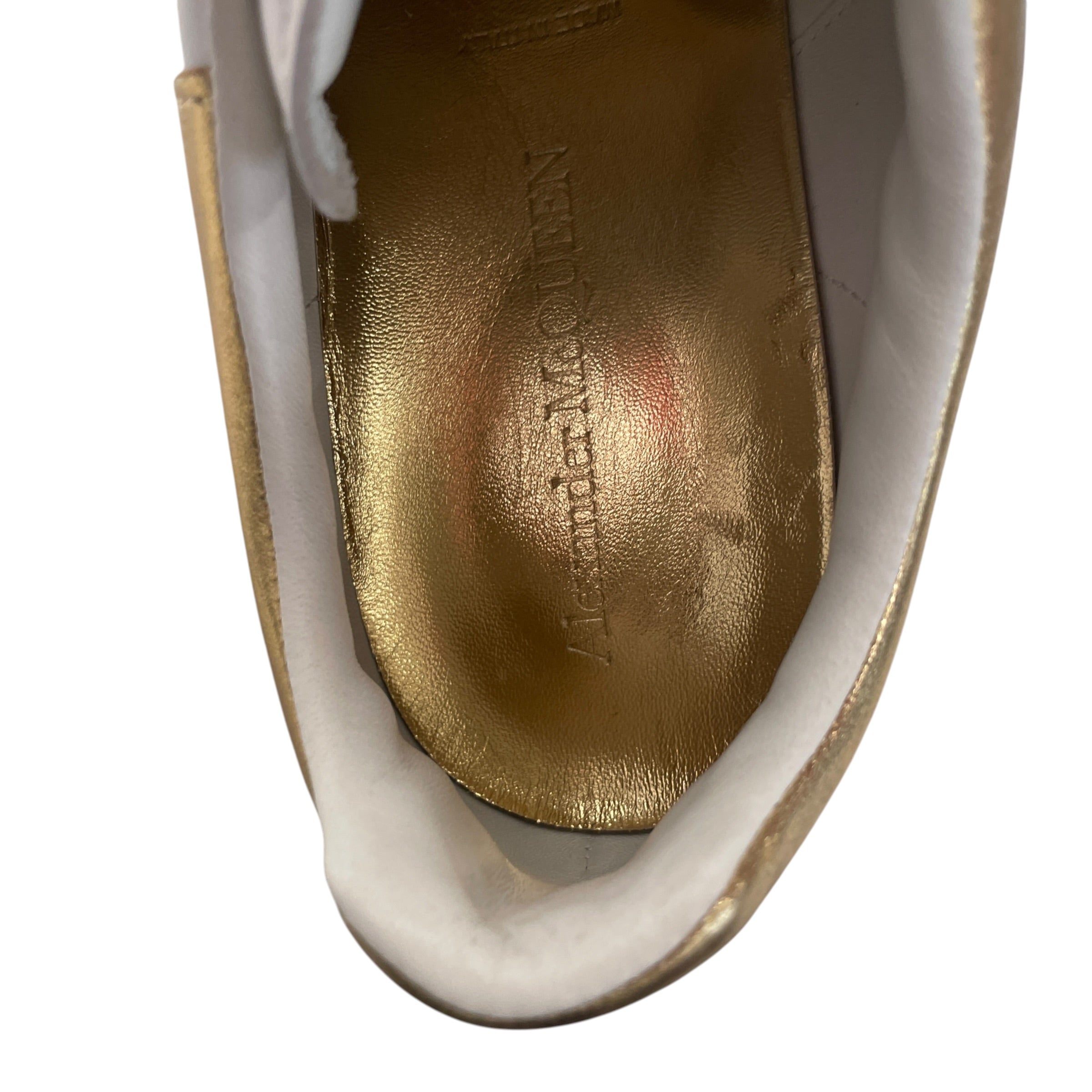Alexander McQueen/Low-Sneakers/US 11/Acrylic/WHT/OVERSIZED GOLD HEEL view 3