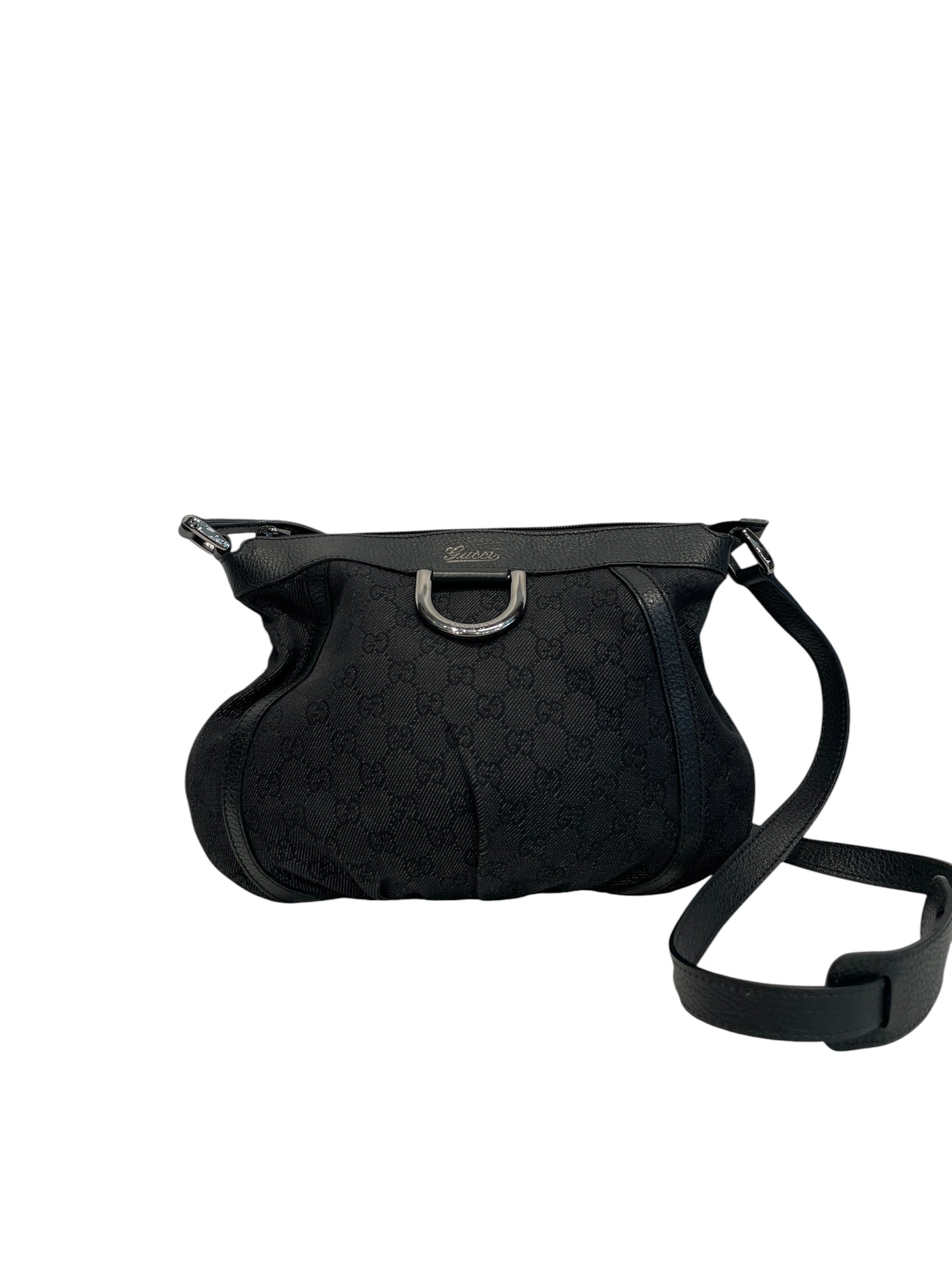 GUCCI/Tote Bag/Leather/BLK/MONOGRAM D-RING HOBO view 3