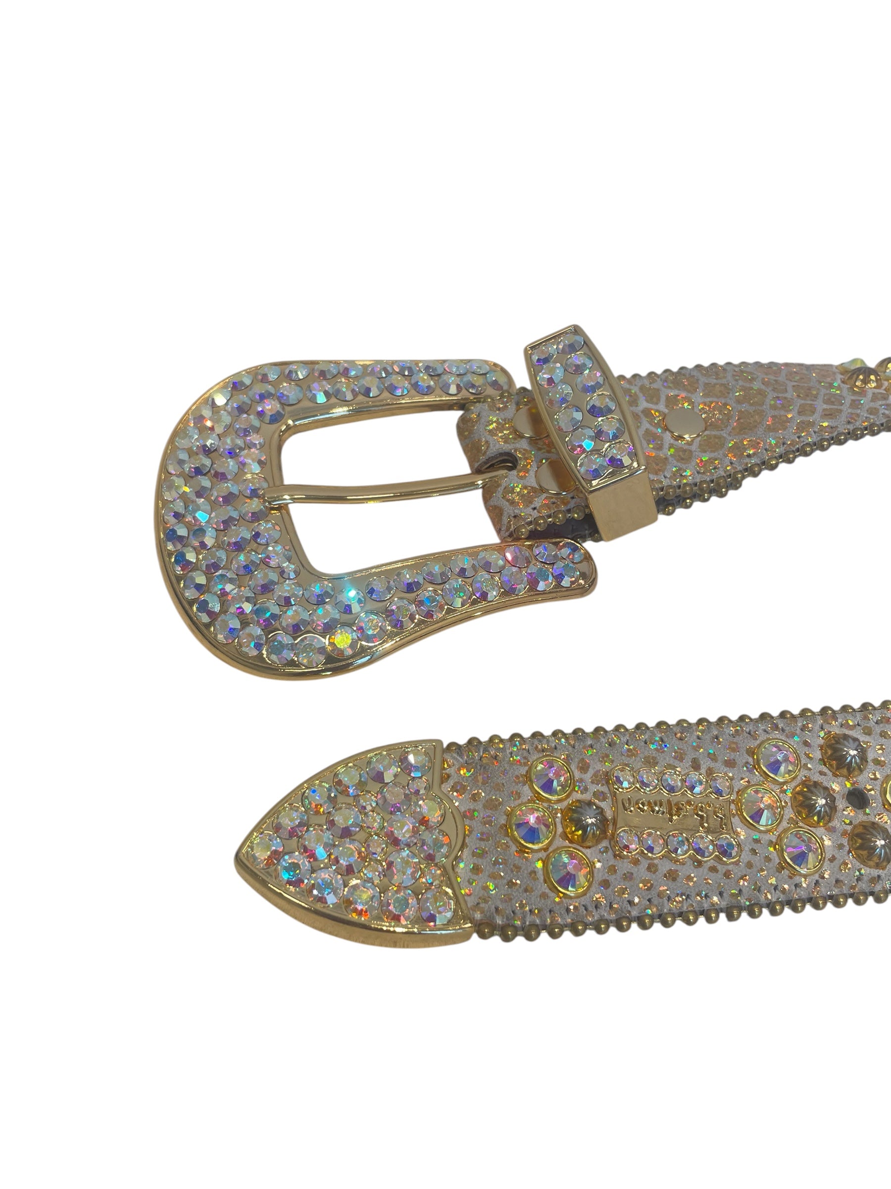 b.b.simon/Belt/Glitter/Leather/GLD/Large Cowboy Swarovski Belt view 3