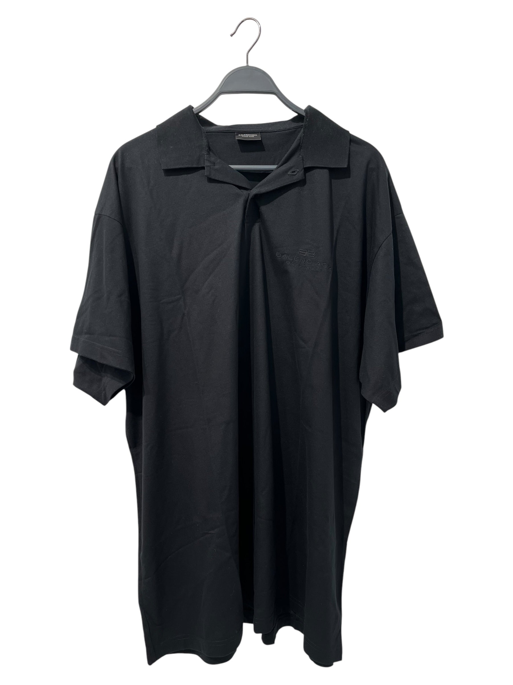 BALENCIAGA/Polo Shirt/4/Cotton/BLK/COLLAR GARDEROPE LOGO TEE view 1