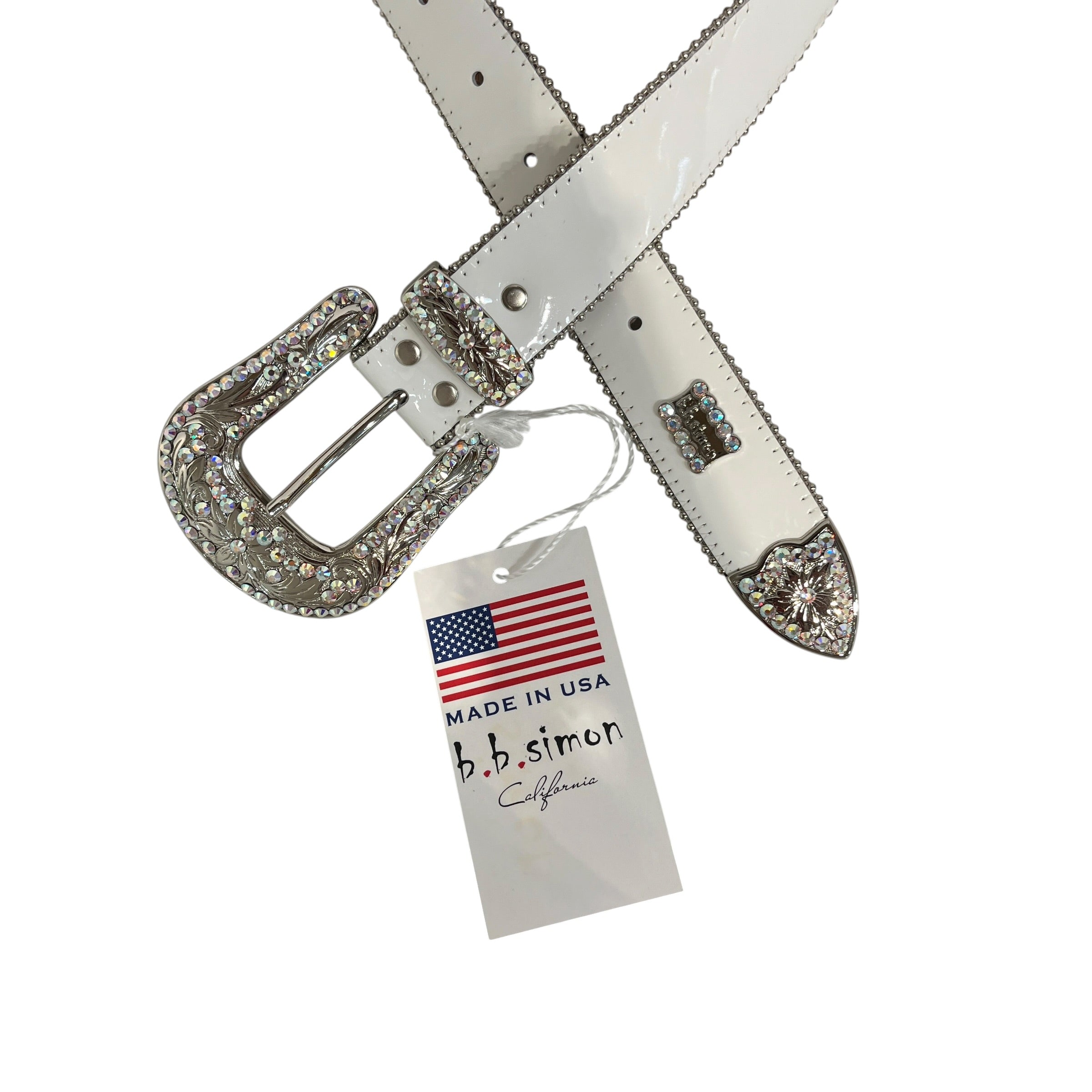 b.b.simon/Belt/Leather/WHT/L's/Plain Patent Leather Belt view 2